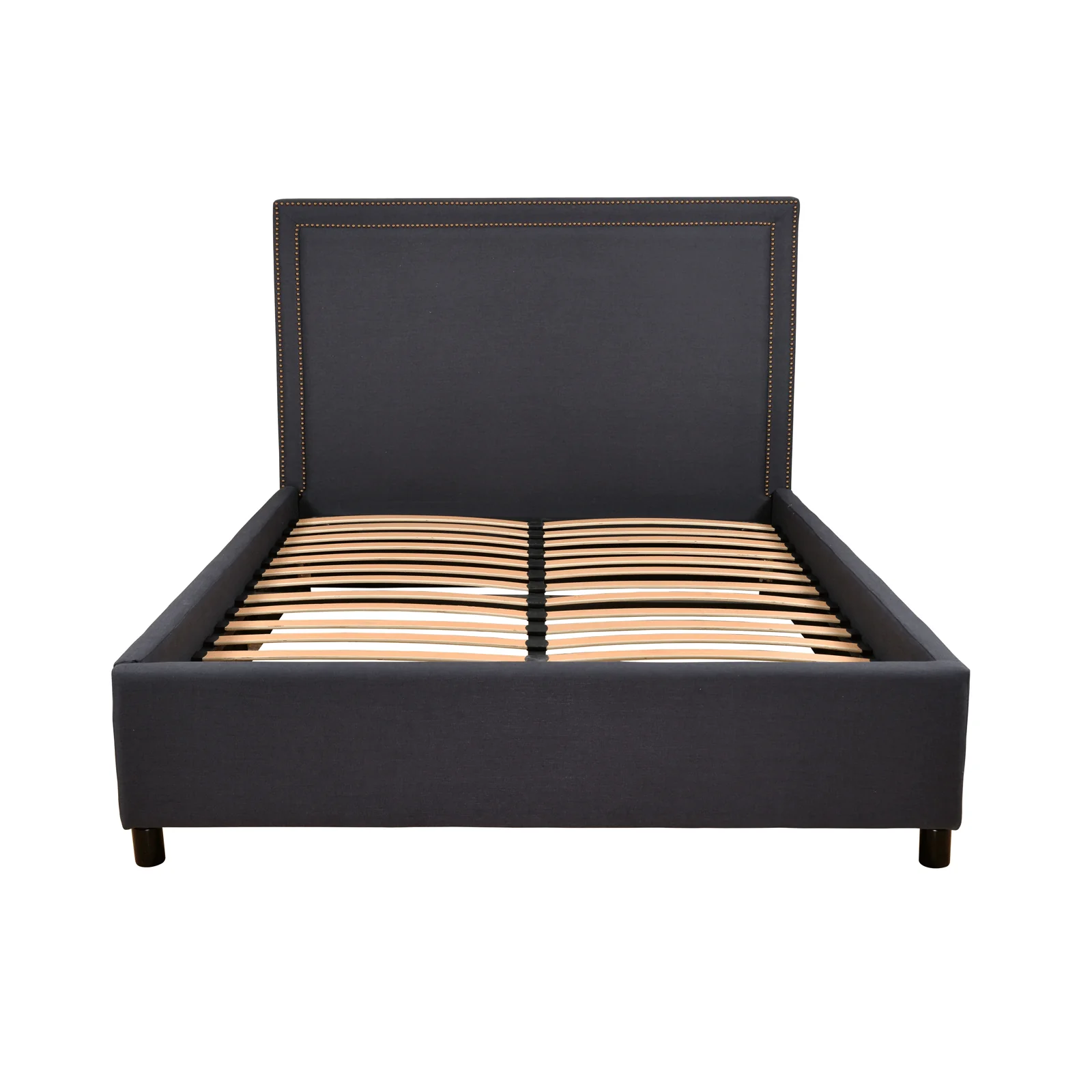 Contemporary Modern Maddy Upholstered Studded Square Queen Bed Frame - Image 16