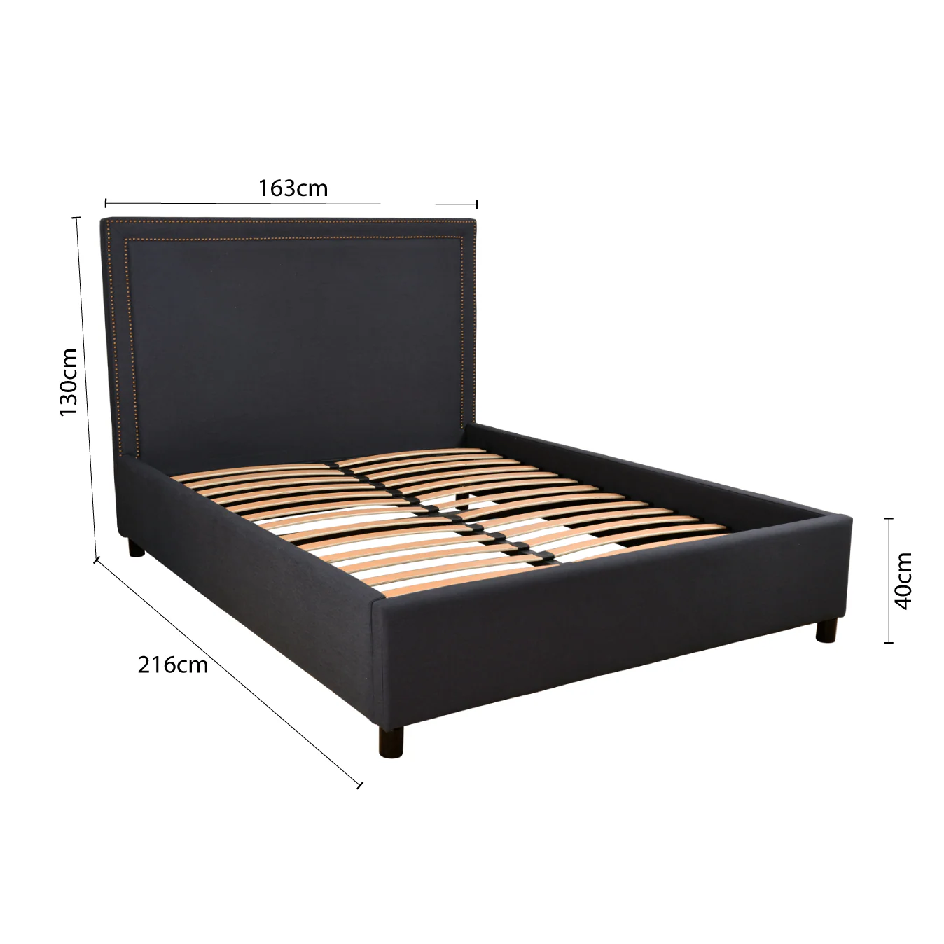 Contemporary Modern Maddy Upholstered Studded Square Queen Bed Frame - Image 22