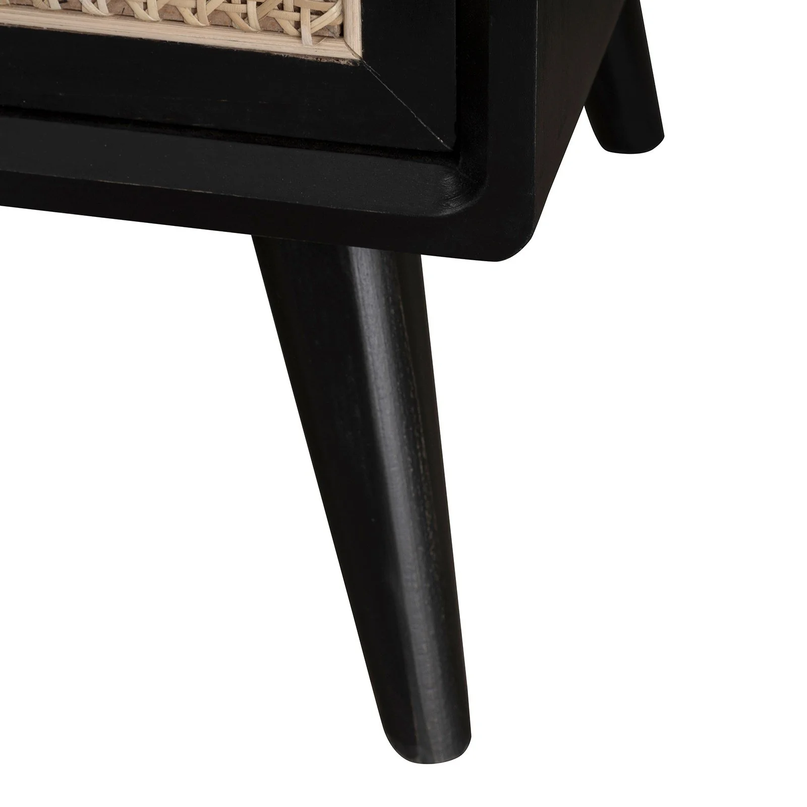 Contemporary Modern Scandinavian Nordic Rattan Bedside Table - Image 11