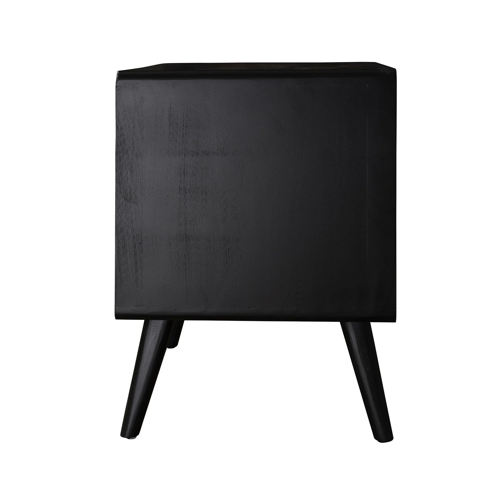 Contemporary Modern Scandinavian Nordic Rattan Bedside Table - Image 5