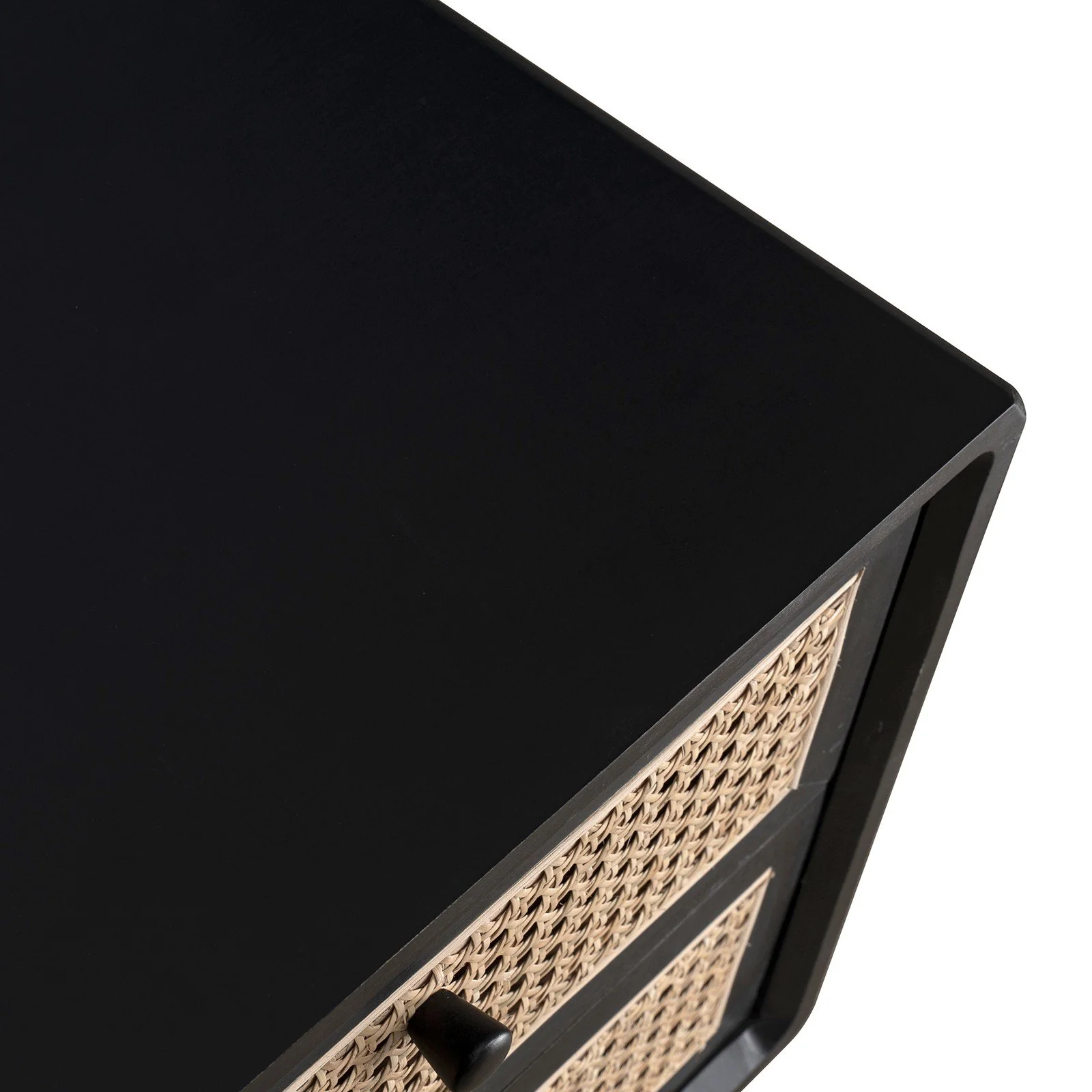 Contemporary Modern Scandinavian Nordic Rattan Bedside Table - Image 7