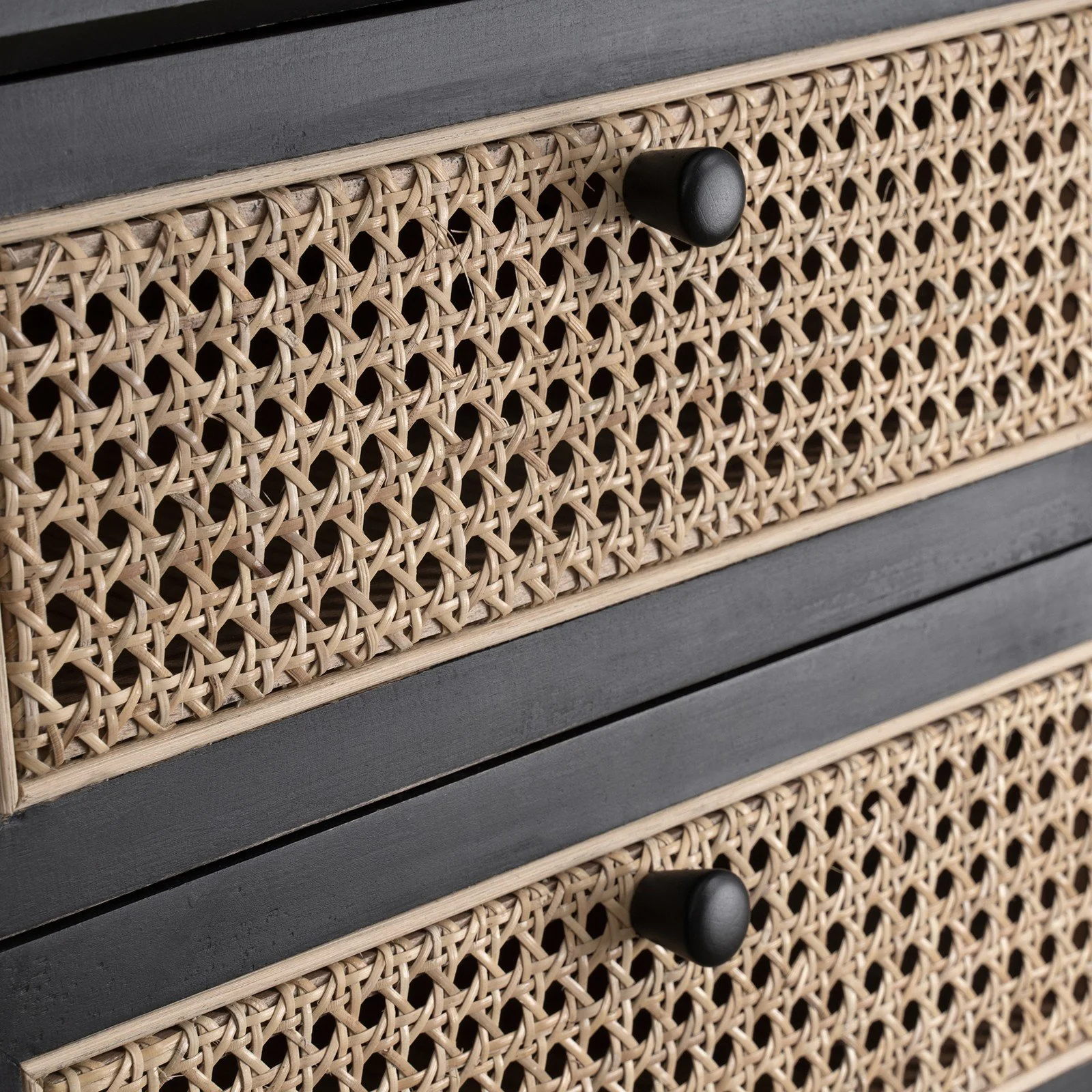 Contemporary Modern Scandinavian Nordic Rattan Bedside Table - Image 8