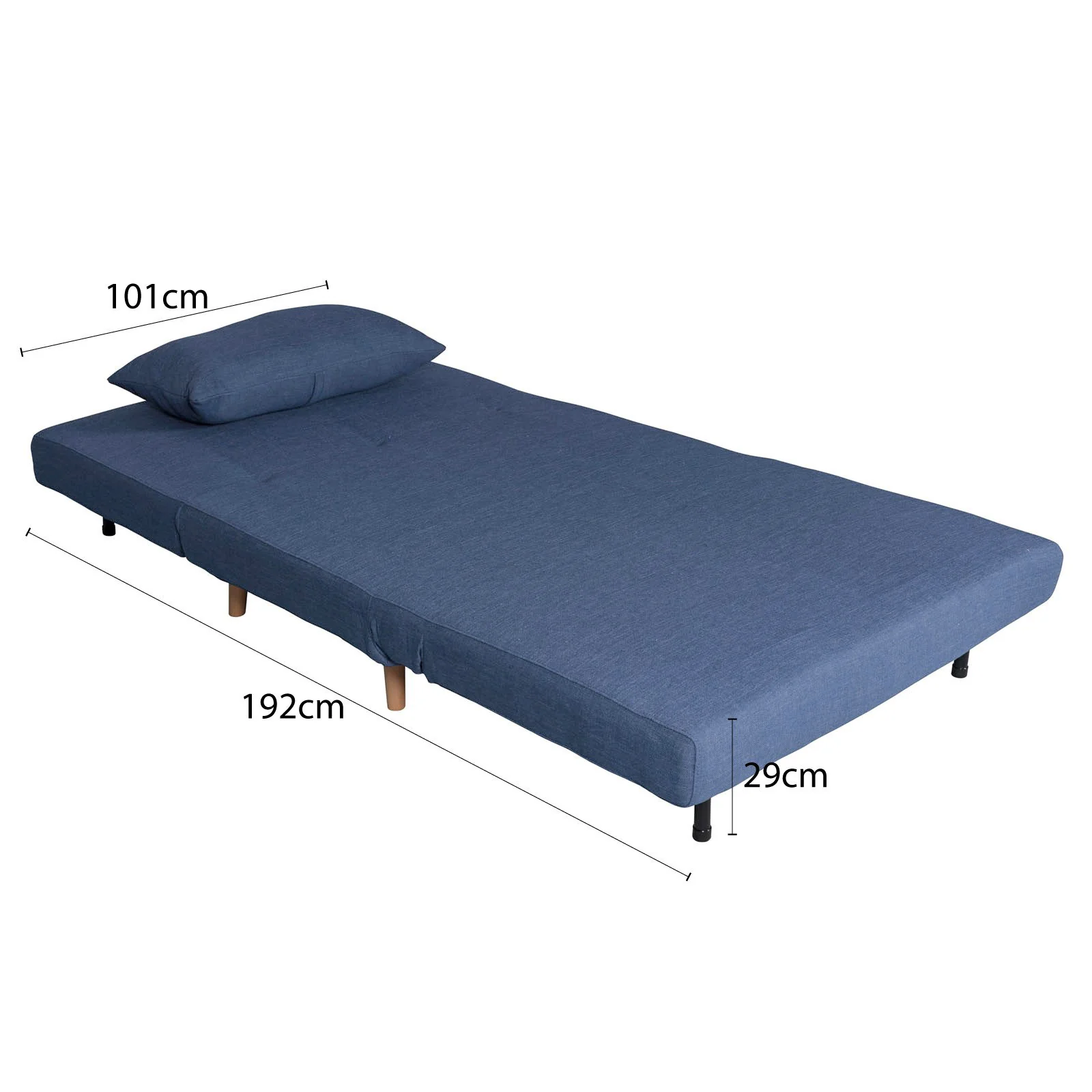 Contemporary Modern Siesta 1.5 Seater Versatile linen Lounge Sofa Bed - Image 17