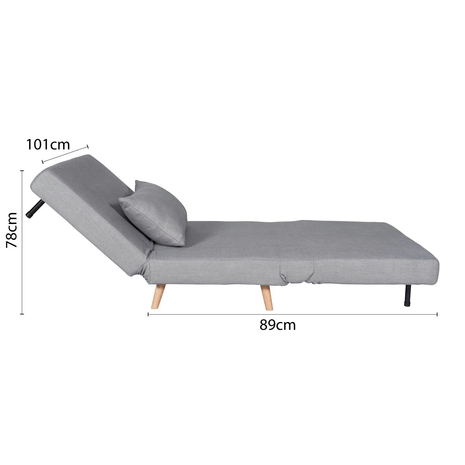 Contemporary Modern Siesta 1.5 Seater Versatile linen Lounge Sofa Bed - Image 7