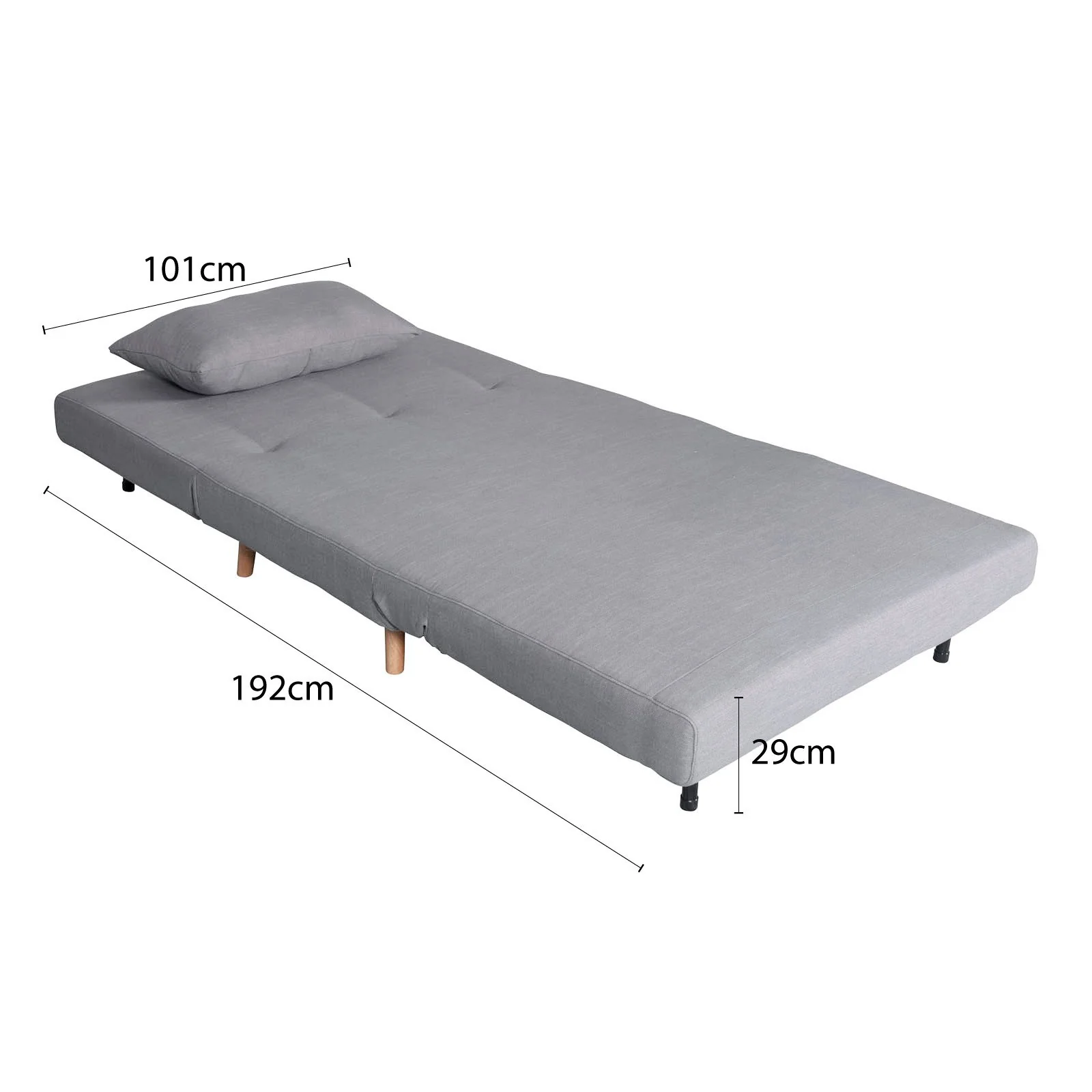 Contemporary Modern Siesta 1.5 Seater Versatile linen Lounge Sofa Bed - Image 8