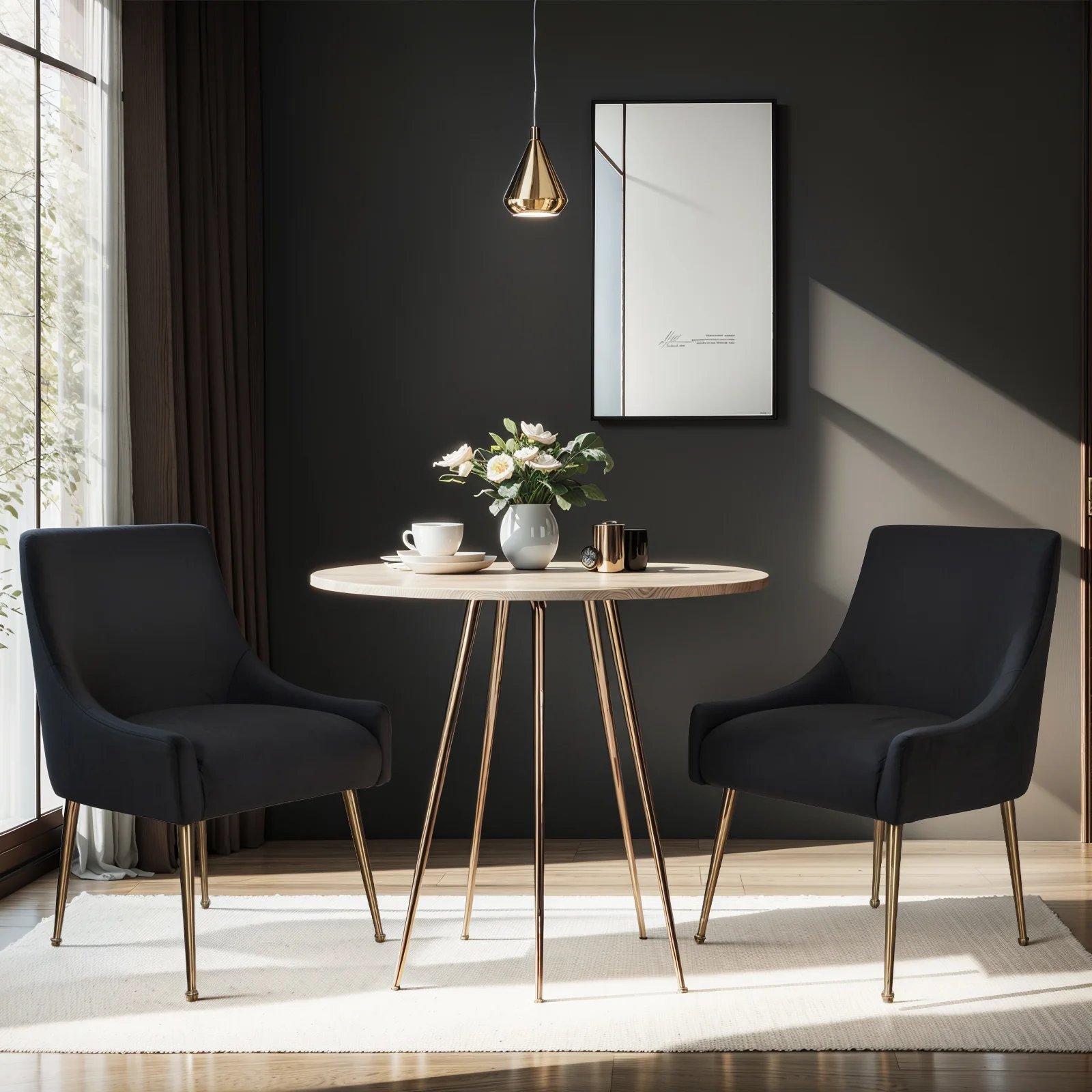 Ellie Velvet Upholstered Dining Chairs - Image 9