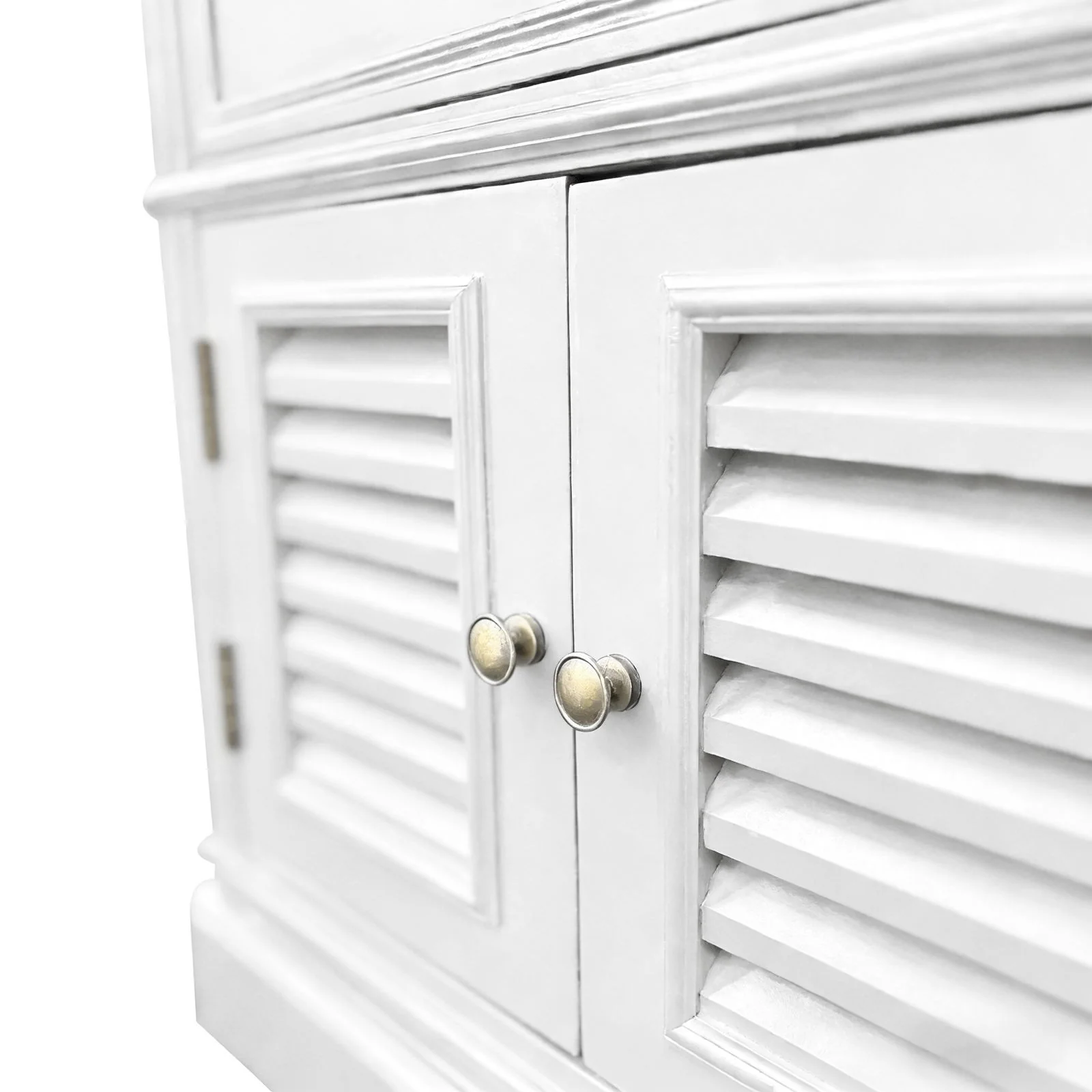 (Factory Second) Hamptons Classic 1 Drawer Bedside Table with Louvered Doors - Image 12