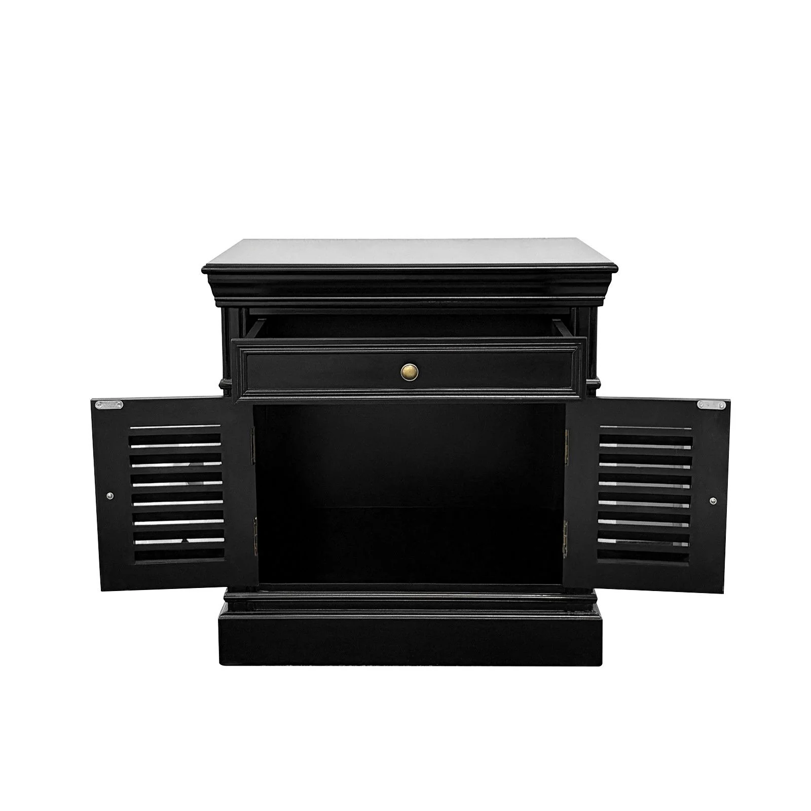 (Factory Second) Hamptons Classic 1 Drawer Bedside Table with Louvered Doors - Image 22