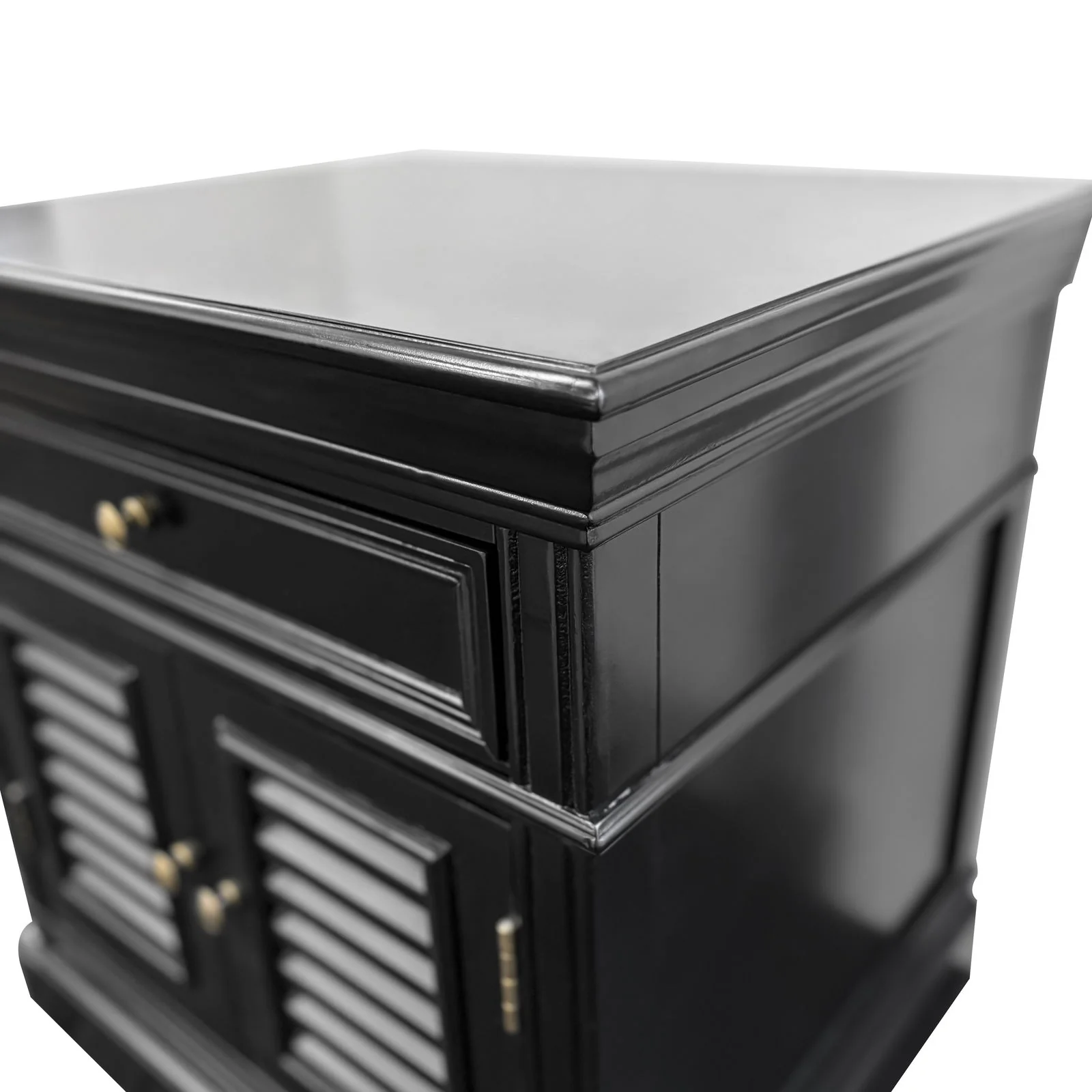 (Factory Second) Hamptons Classic 1 Drawer Bedside Table with Louvered Doors - Image 23