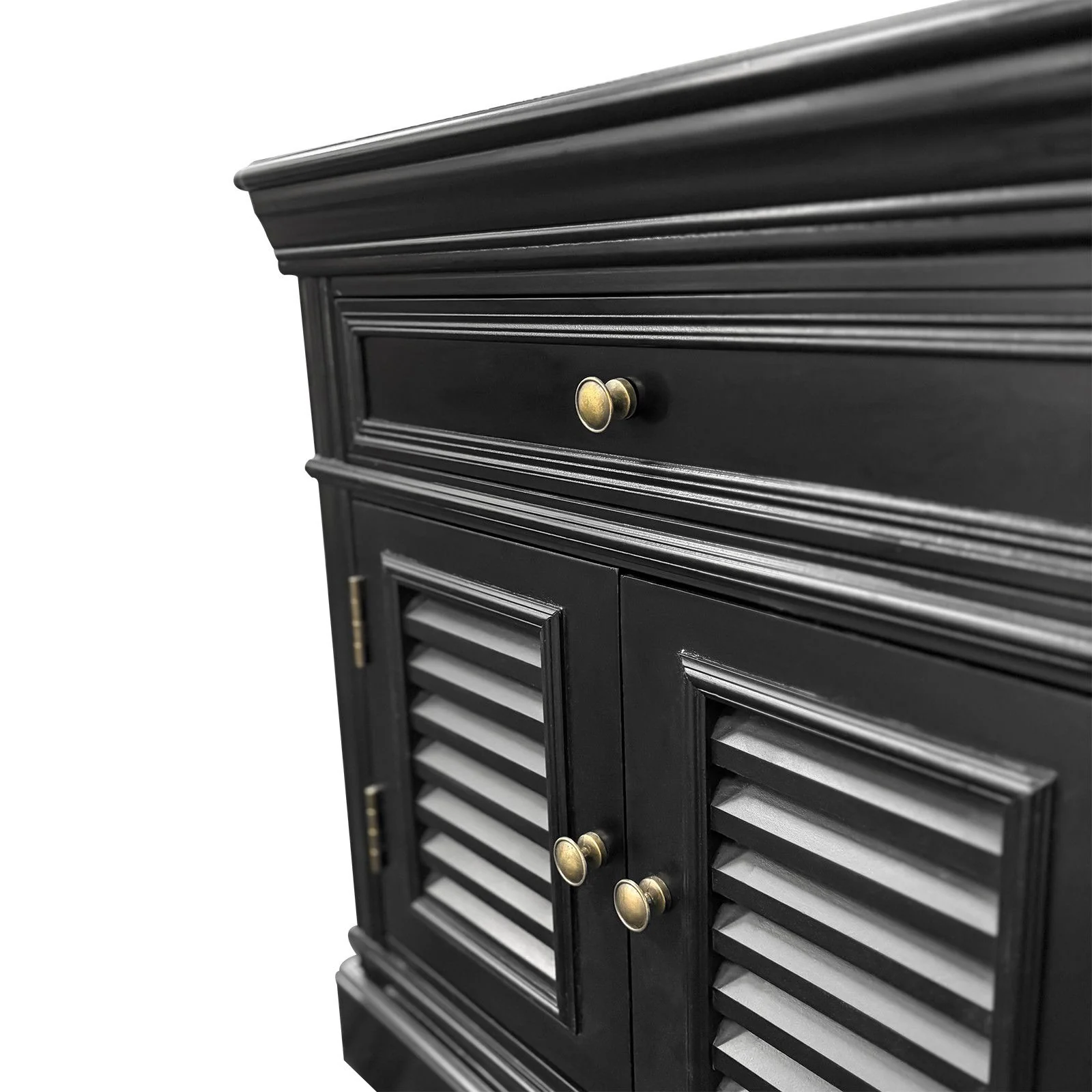 (Factory Second) Hamptons Classic 1 Drawer Bedside Table with Louvered Doors - Image 24