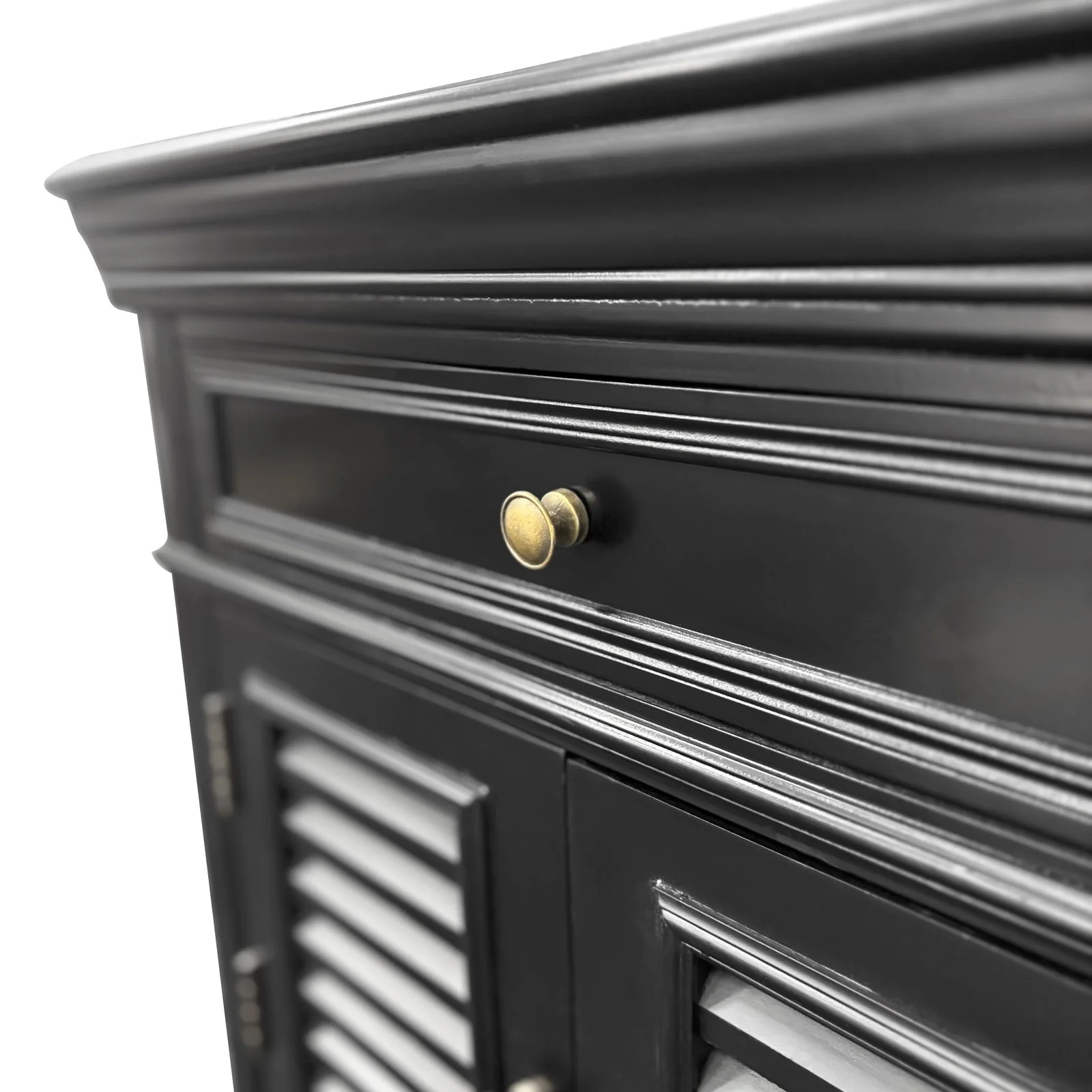 (Factory Second) Hamptons Classic 1 Drawer Bedside Table with Louvered Doors - Image 25