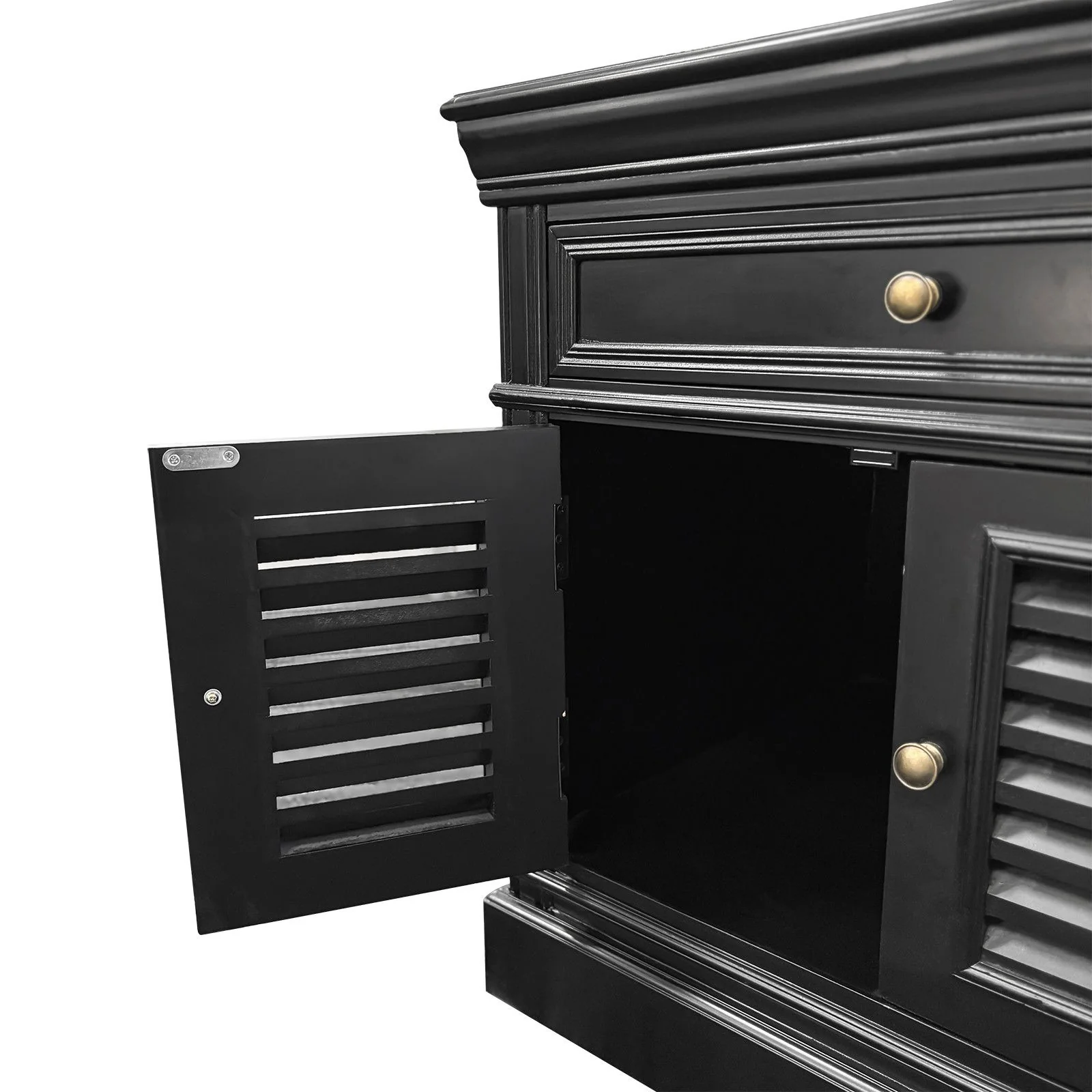 (Factory Second) Hamptons Classic 1 Drawer Bedside Table with Louvered Doors - Image 28