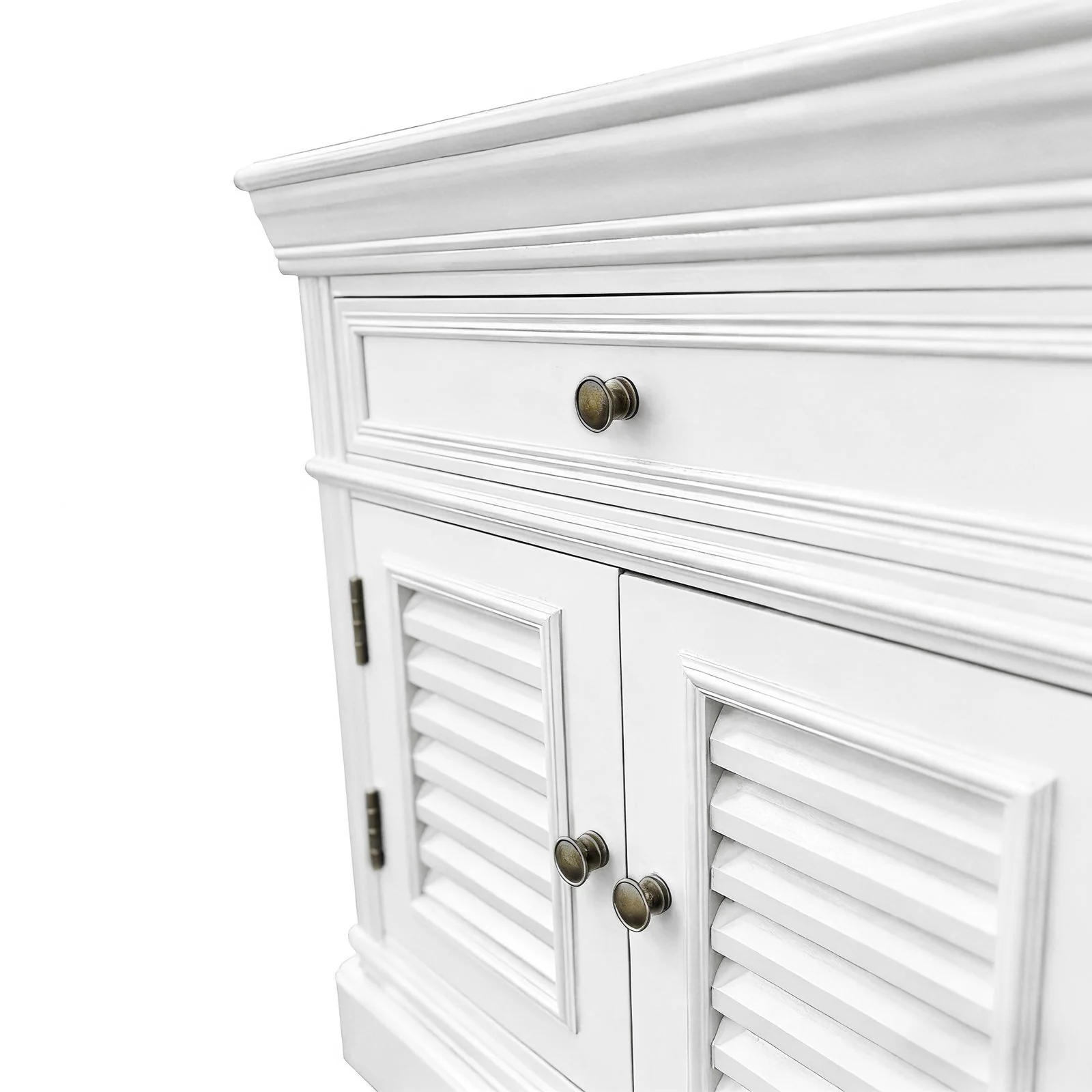 (Factory Second) Hamptons Classic 1 Drawer Bedside Table with Louvered Doors - Image 9