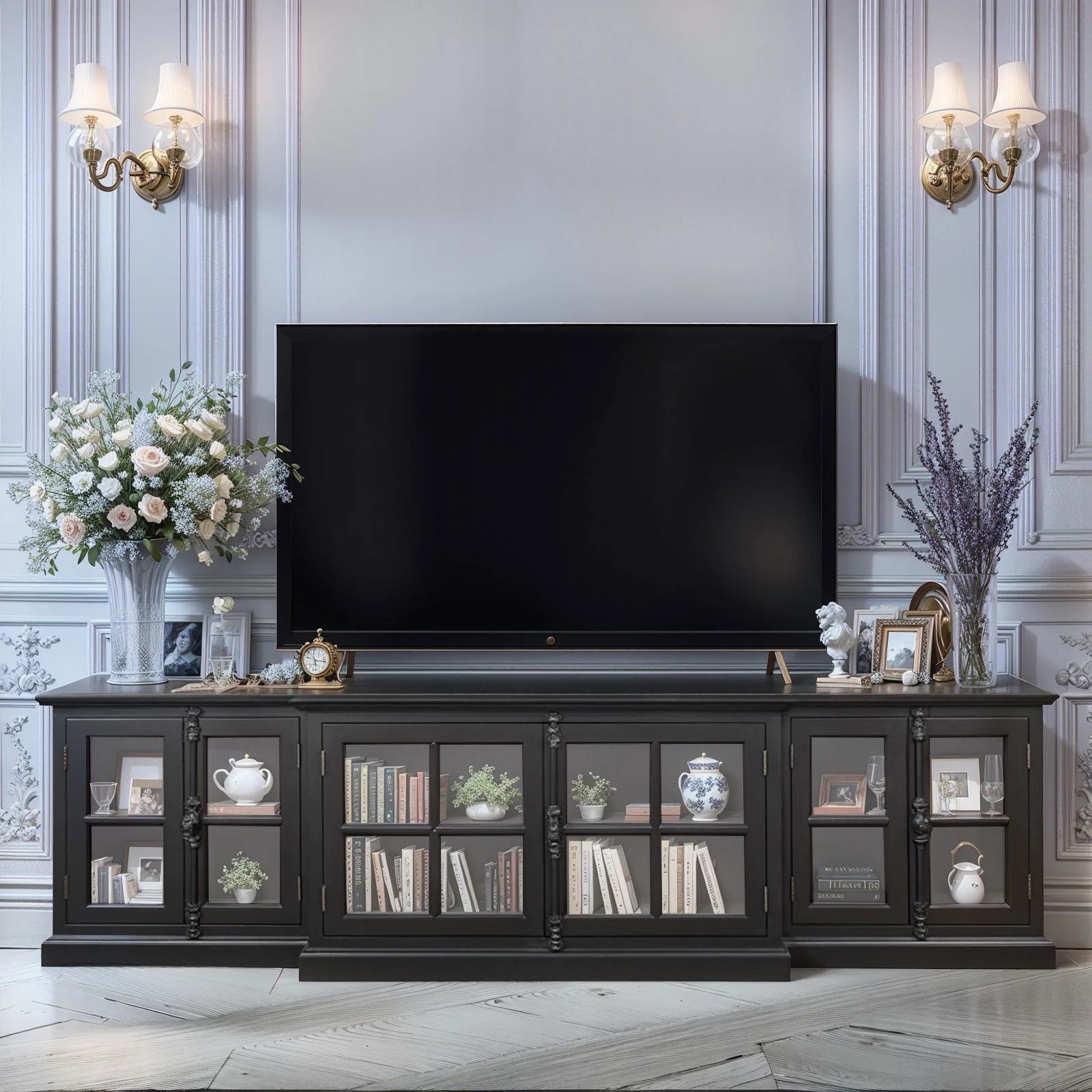 French Provincial Casement TV Entertainment Unit - Image 12