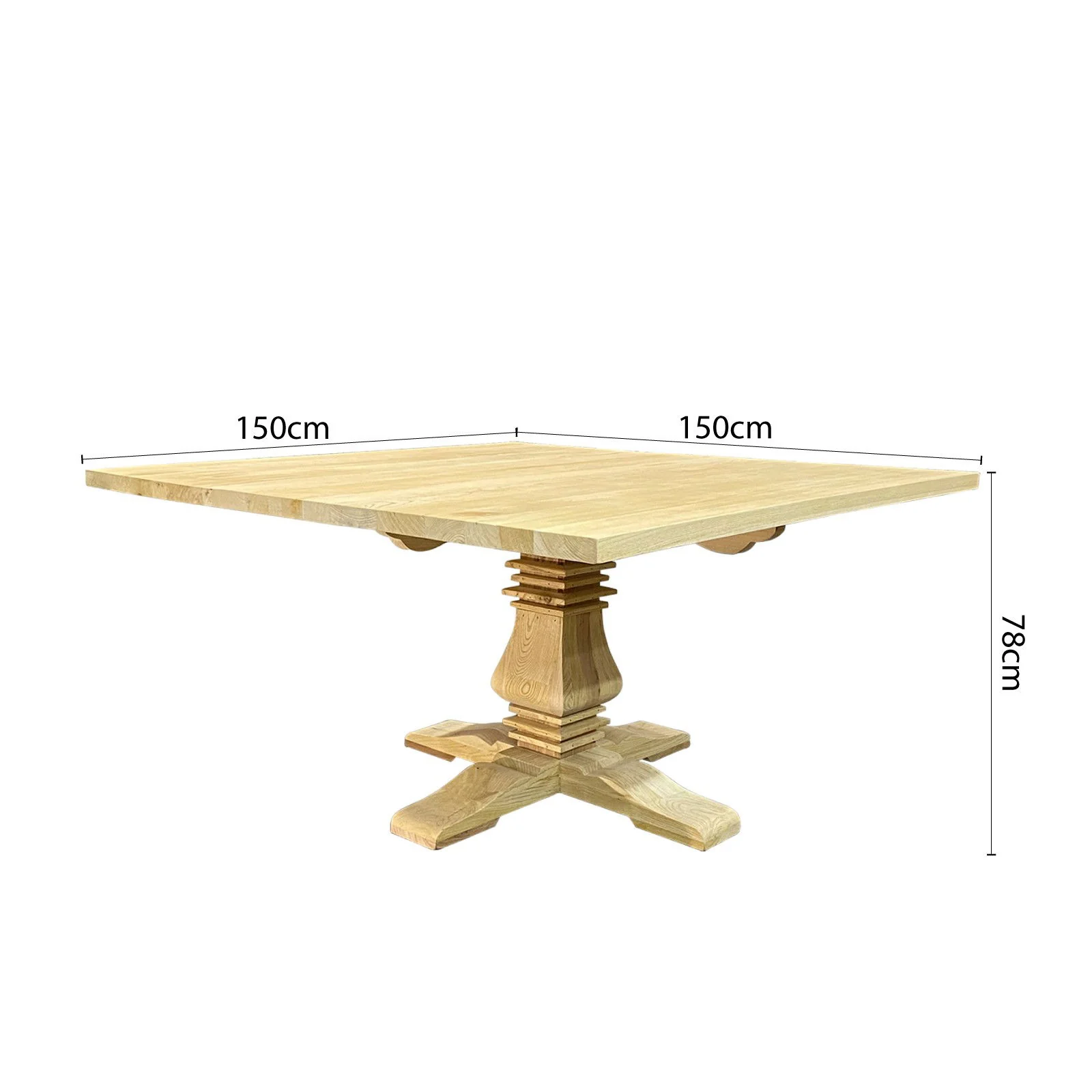 French Provincial Chateau Pedestal Square Dining Table - Image 16