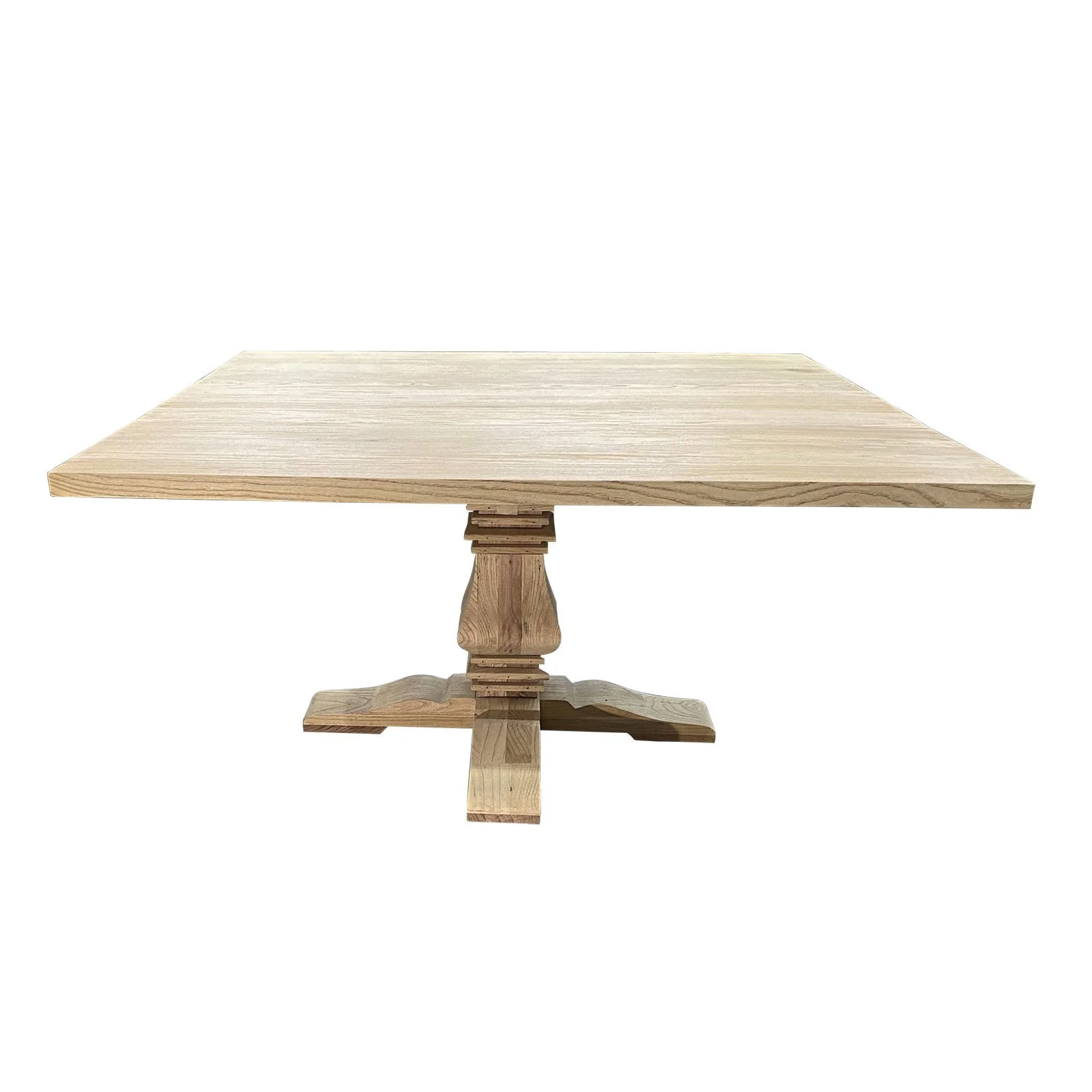 French Provincial Chateau Pedestal Square Dining Table - Image 4