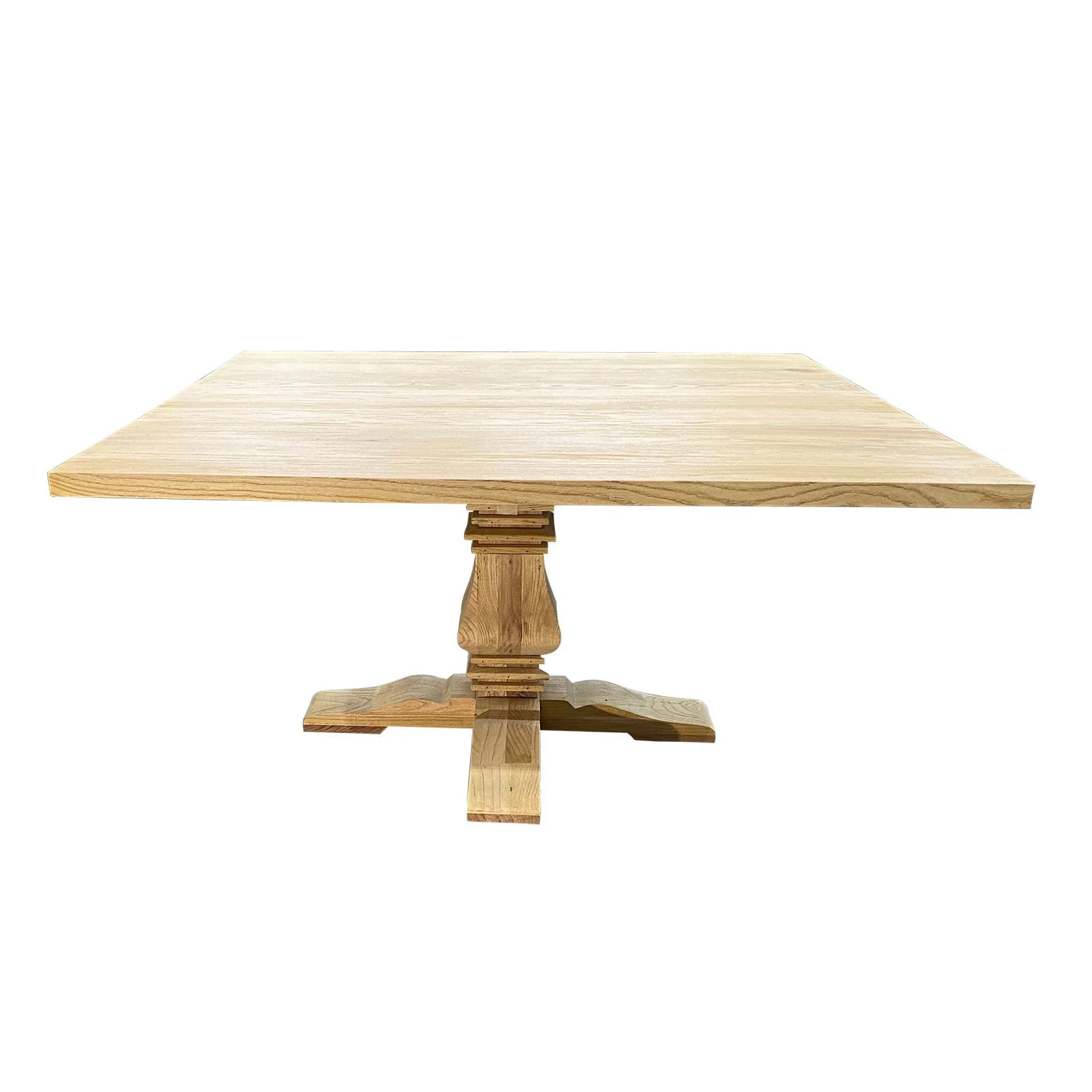 French Provincial Chateau Pedestal Square Dining Table - Image 5