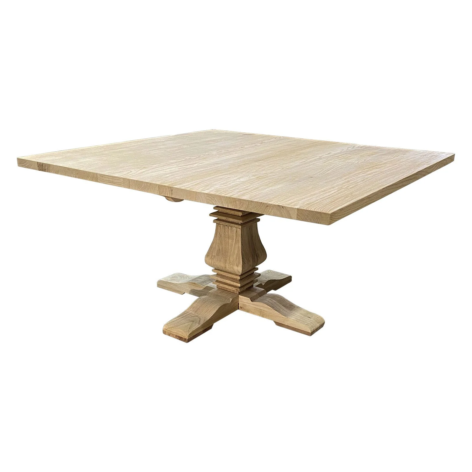French Provincial Chateau Pedestal Square Dining Table - Image 8