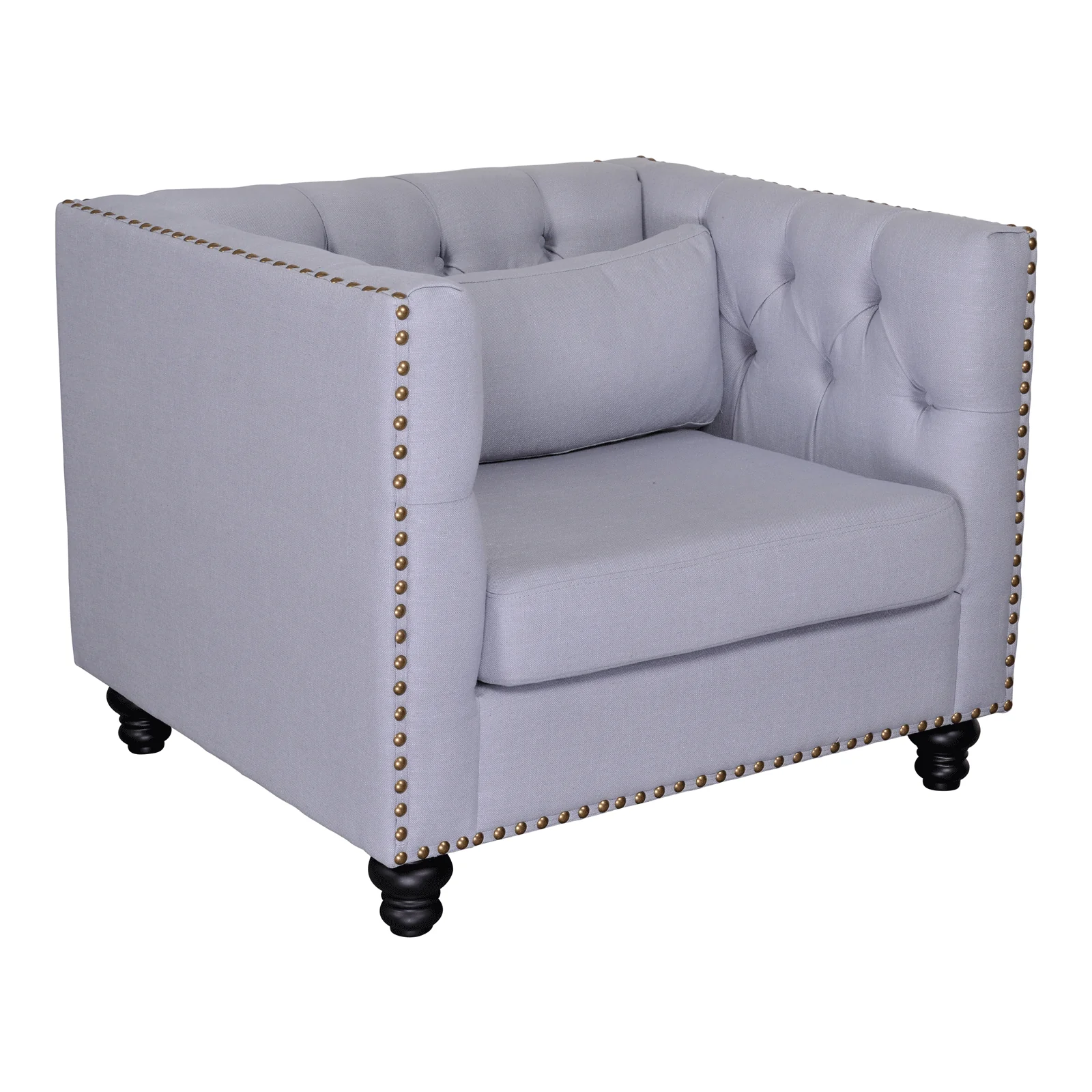 French Provincial Chesterfield Maddy Upholstered Single Lounge Armchair Sofa - Image 3