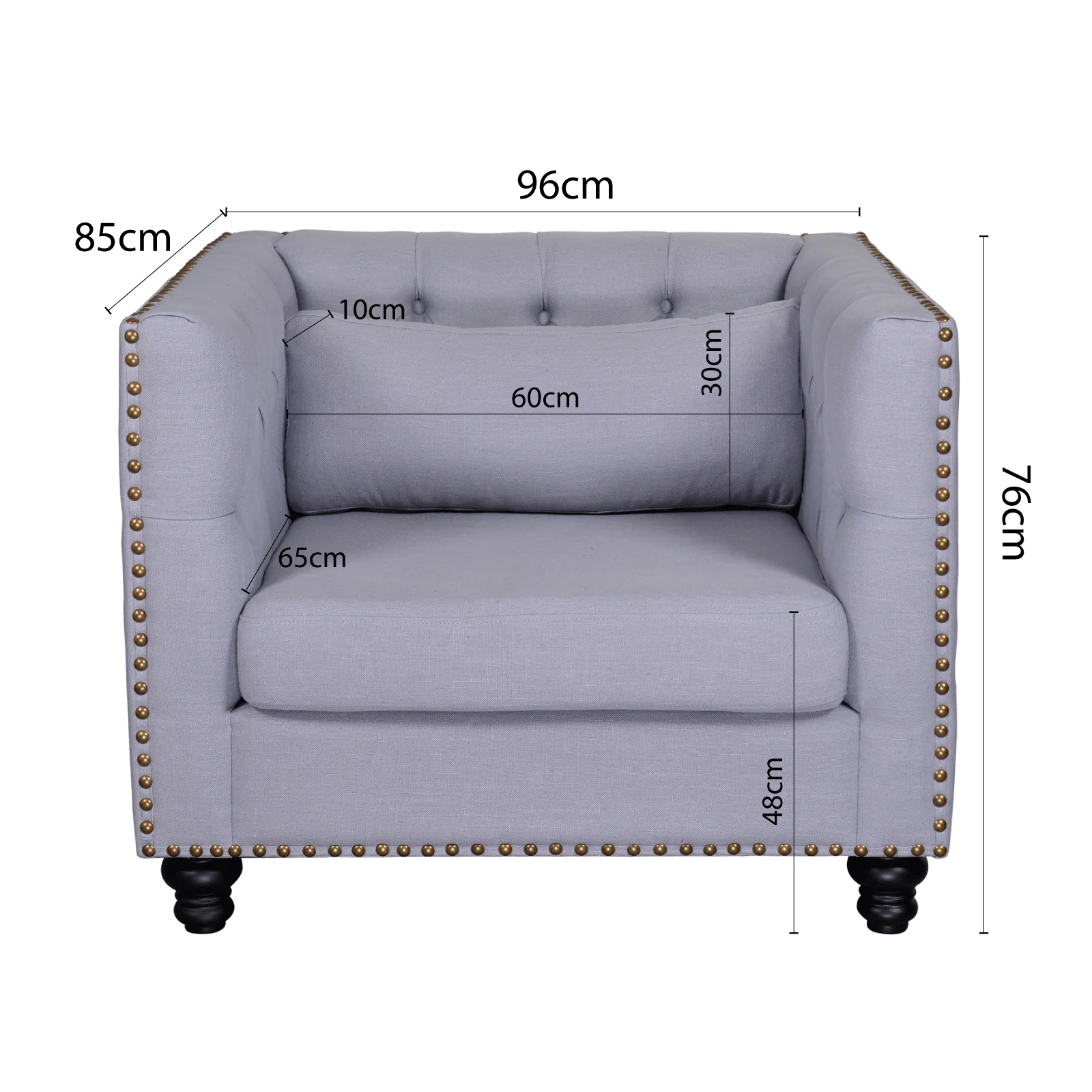 French Provincial Chesterfield Maddy Upholstered Single Lounge Armchair Sofa - Image 7