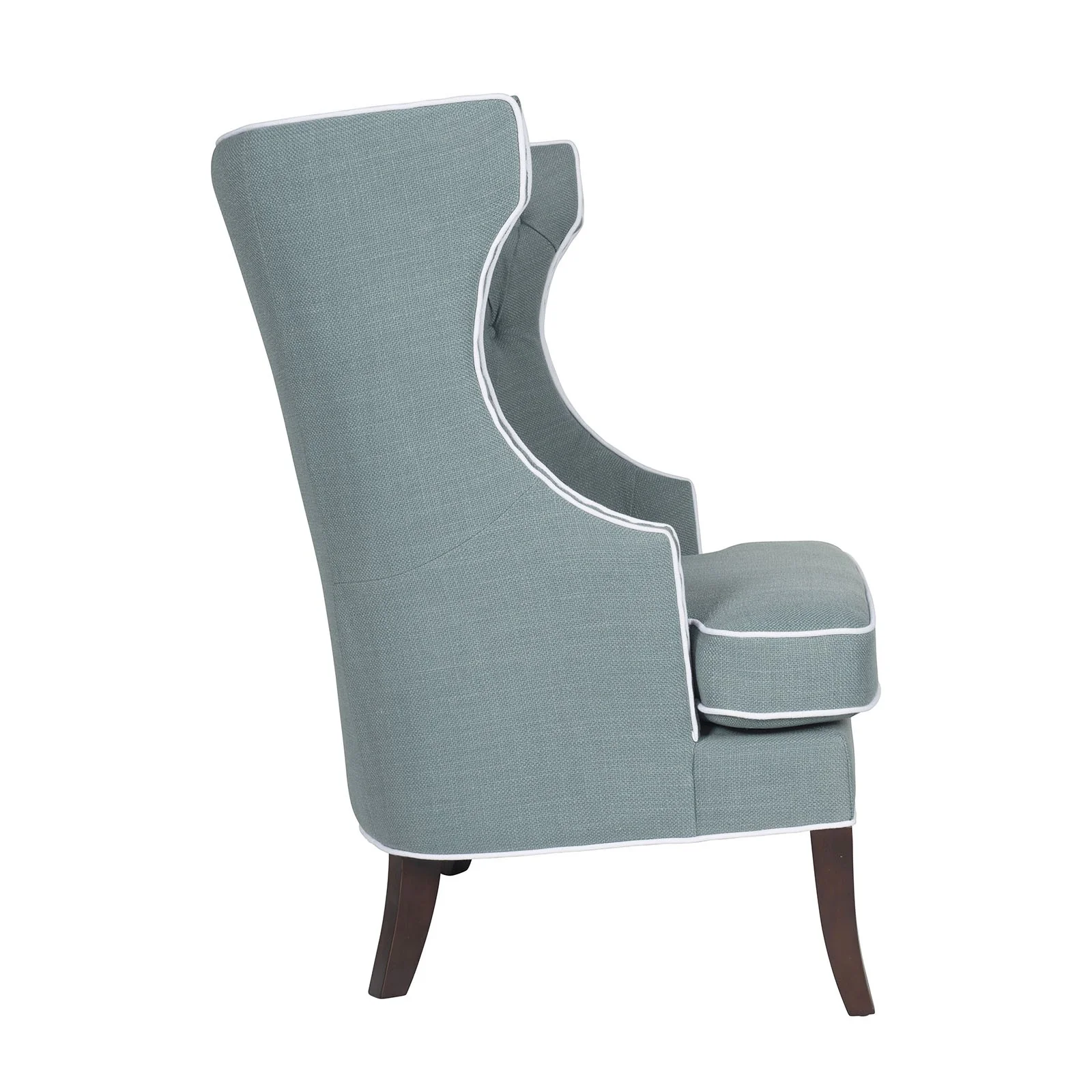 French Provincial Chesterfield Oxford Upholstered Wingback Lounge Armchair Sofa - Image 5