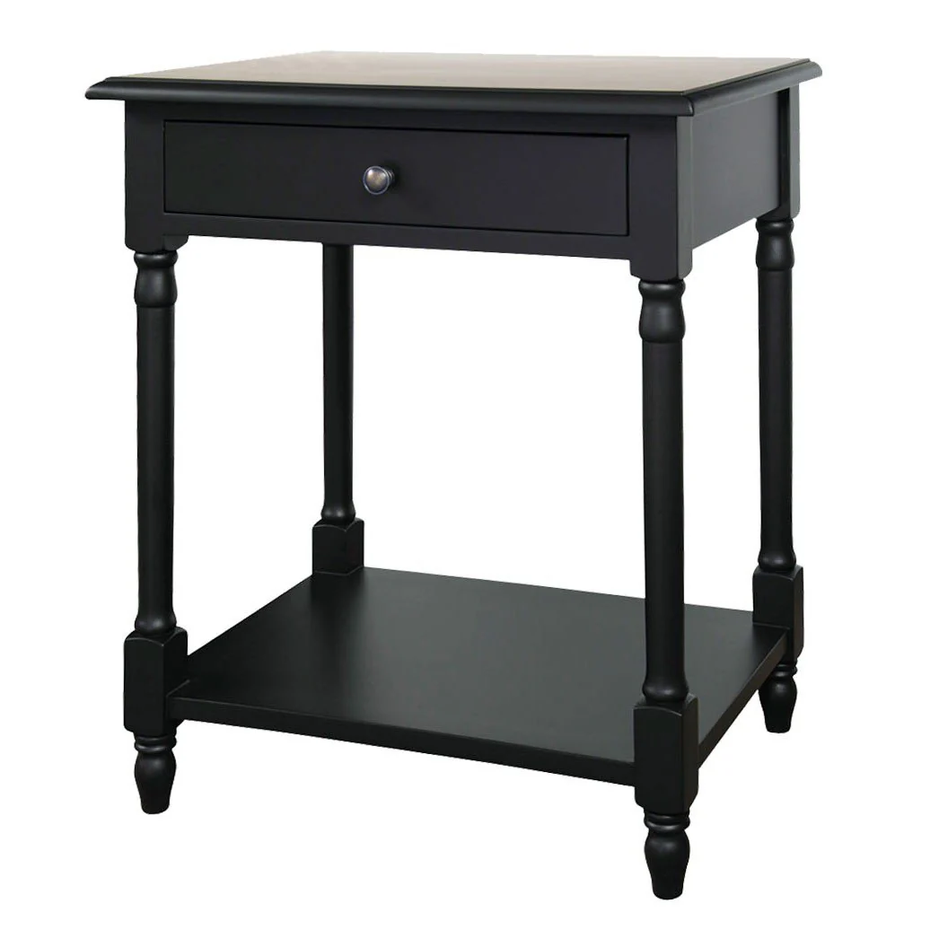 French Provincial Classic Bedside Lamp Table with One Drawer - Image 15