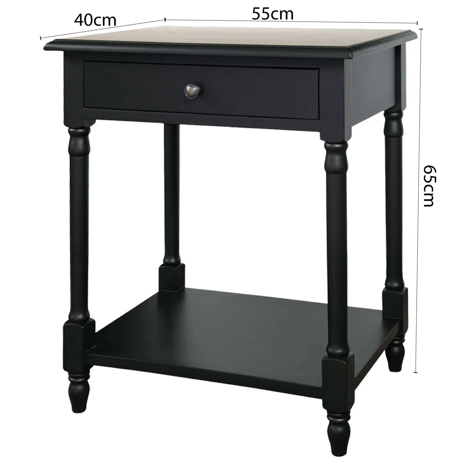 French Provincial Classic Bedside Lamp Table with One Drawer - Image 22
