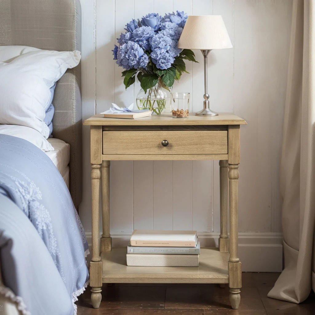French Provincial Classic Bedside Lamp Table with One Drawer - Image 25