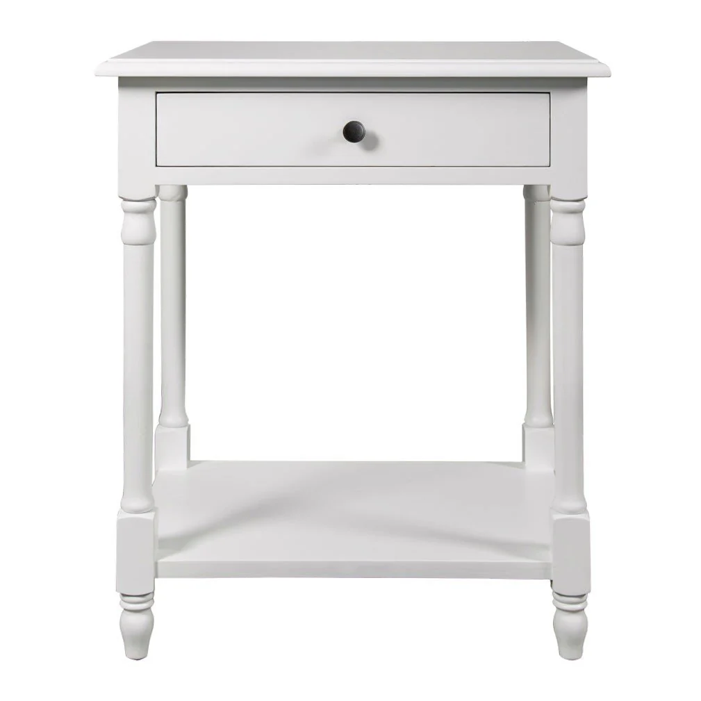 French Provincial Classic Bedside Lamp Table with One Drawer - Image 3