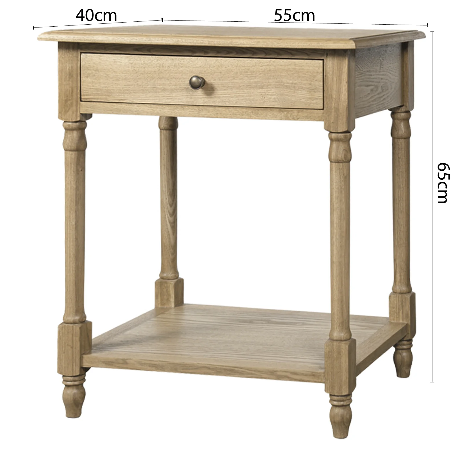 French Provincial Classic Bedside Lamp Table with One Drawer - Image 33