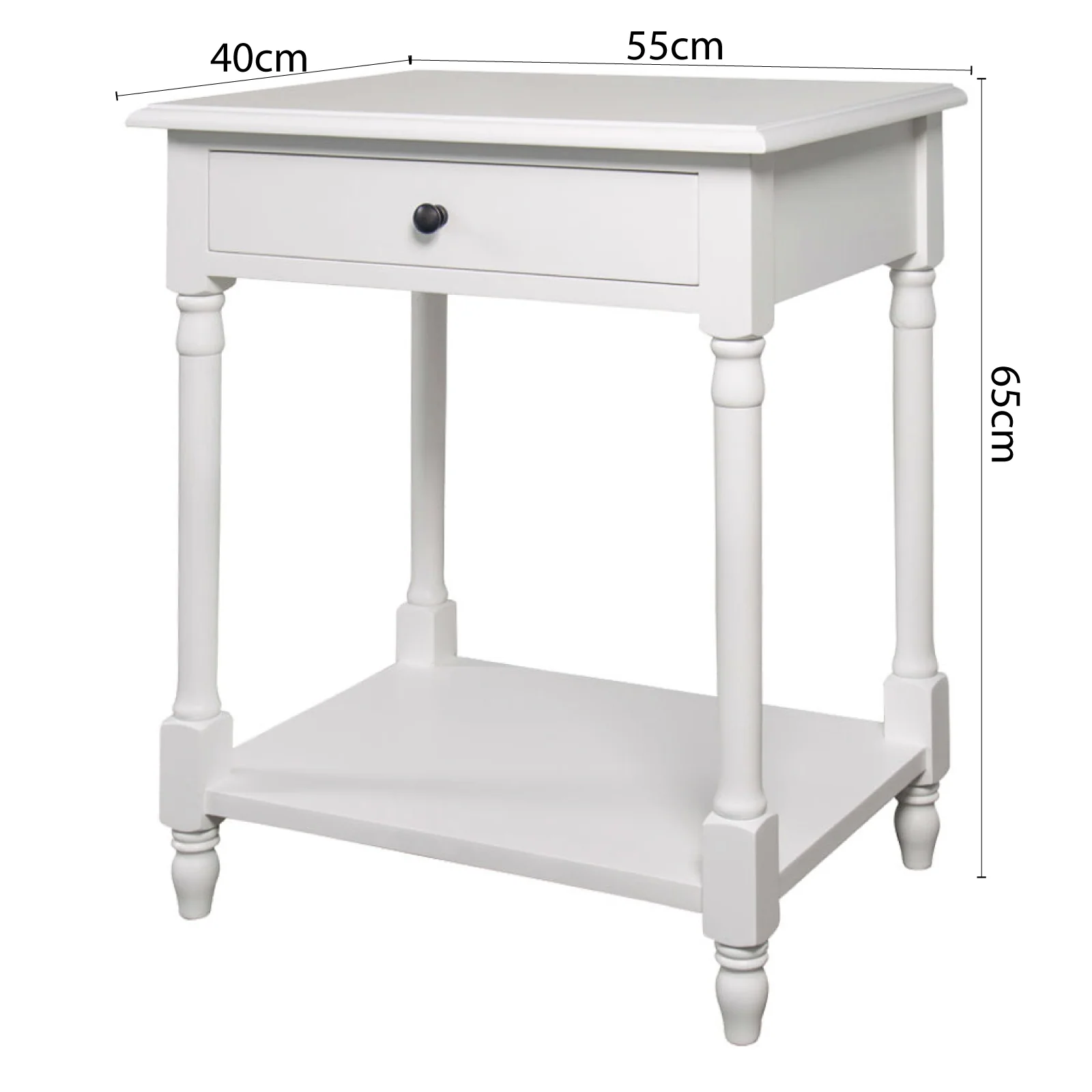 French Provincial Classic Bedside Lamp Table with One Drawer - Image 4