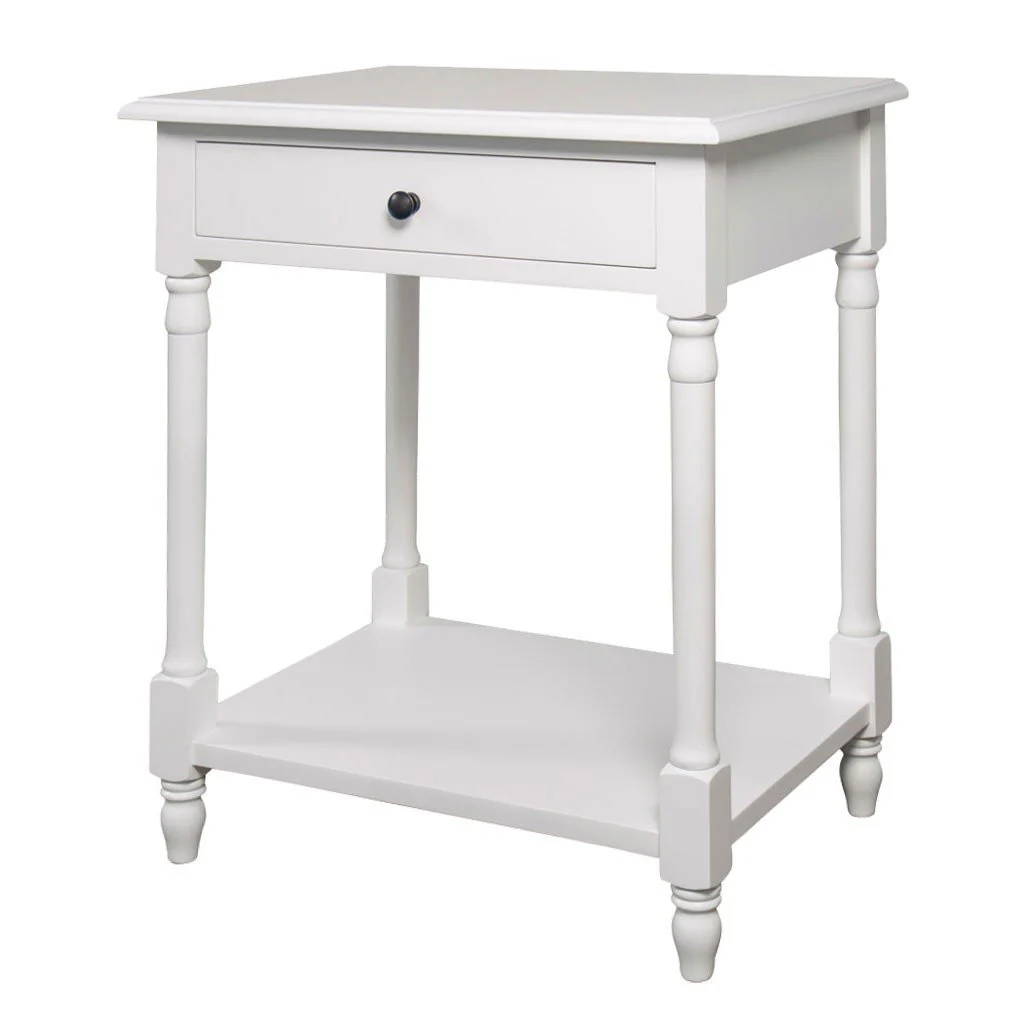 French Provincial Classic Bedside Lamp Table with One Drawer - Image 7