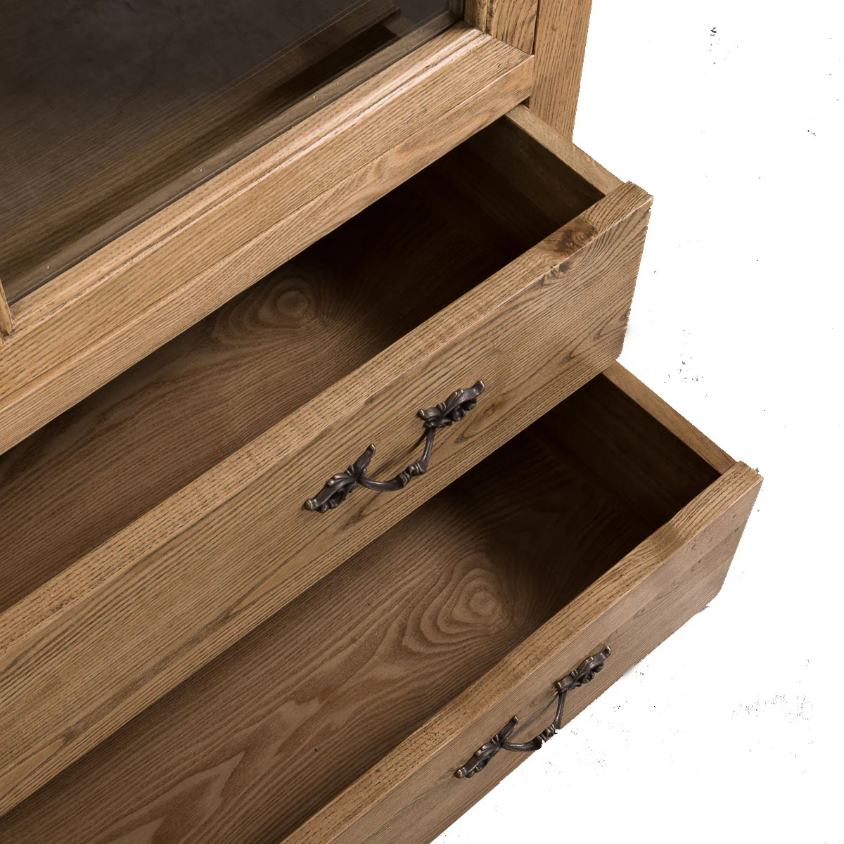 French Provincial Display Cabinet & Bookcase Natural Ash/ Modular Design - Image 17