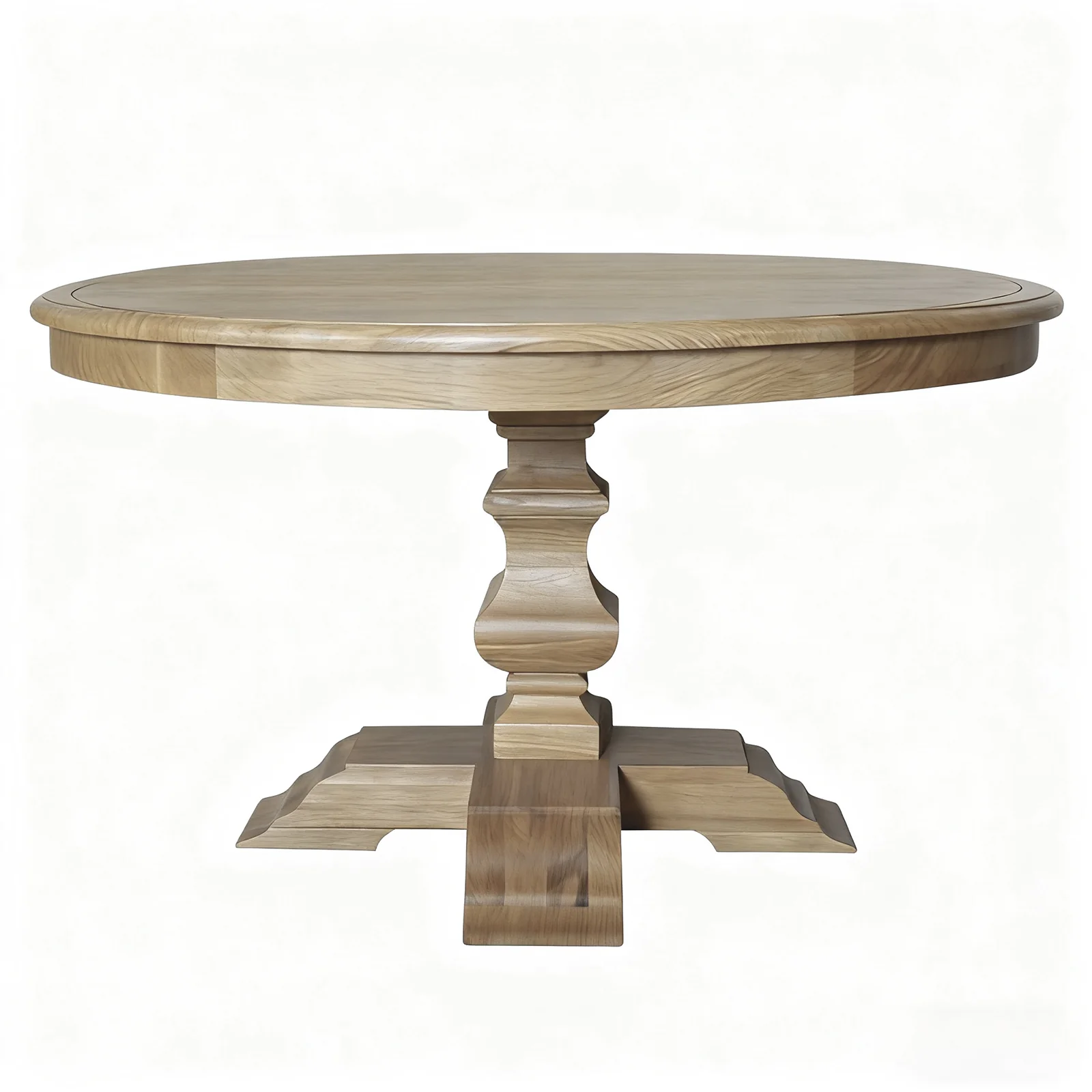 Classic French Provincial Extendable Round Dining Pedestal Table in Natural Ash Wood 120CM - 170CM - Image 3