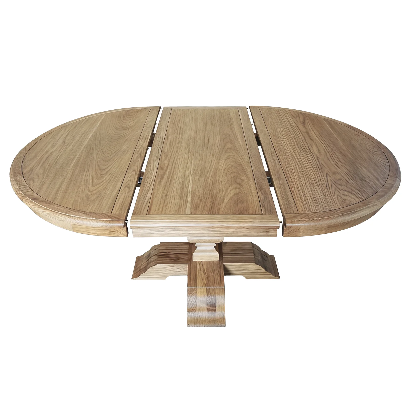 Classic French Provincial Extendable Round Dining Pedestal Table in Natural Ash Wood 120CM - 170CM - Image 7