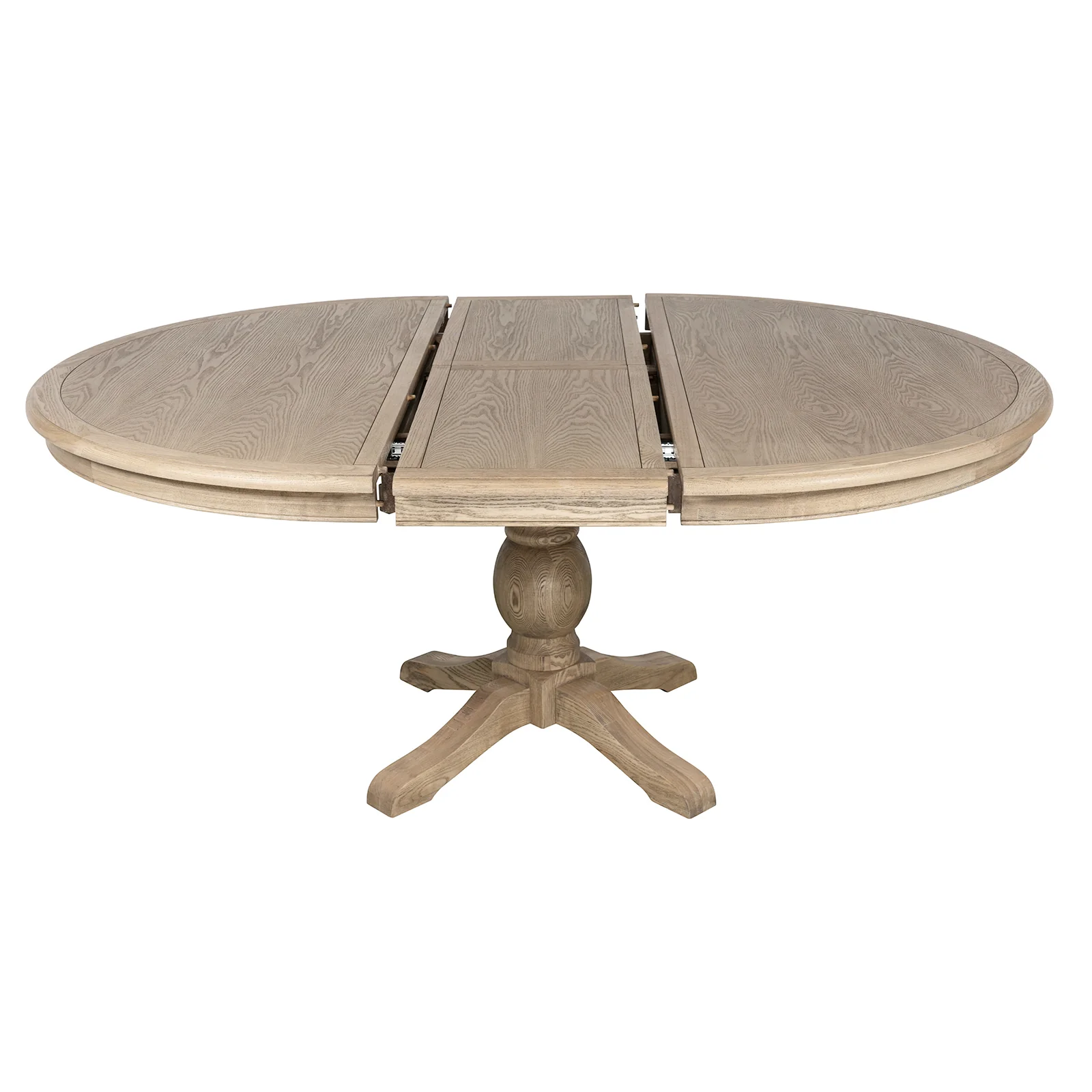 French Provincial Farmhouse 140-180cm Pedestal Extendable Round Dining Table Elm wood - Image 12