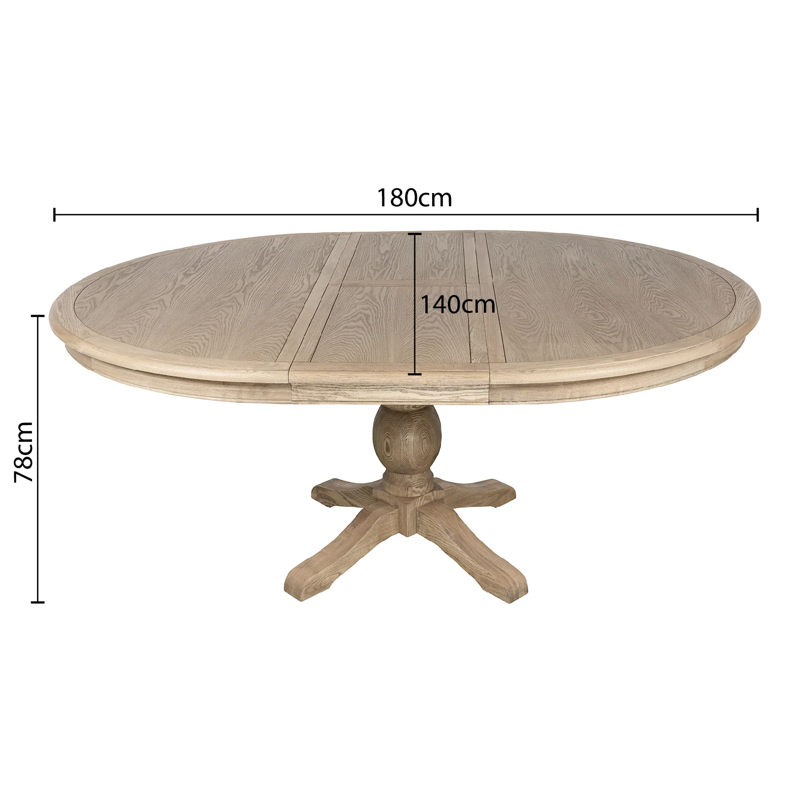French Provincial Farmhouse 140-180cm Pedestal Extendable Round Dining Table Elm wood - Image 20
