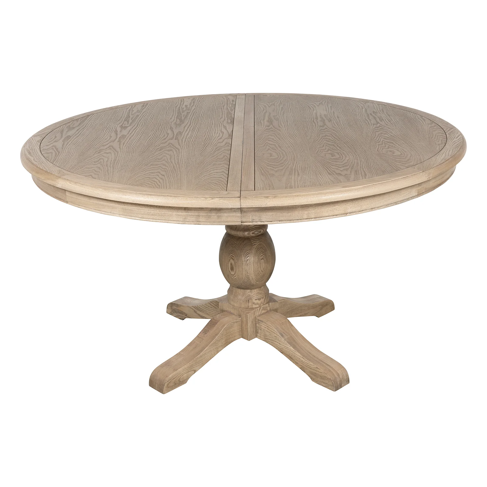 French Provincial Farmhouse 140-180cm Pedestal Extendable Round Dining Table Elm wood - Image 4