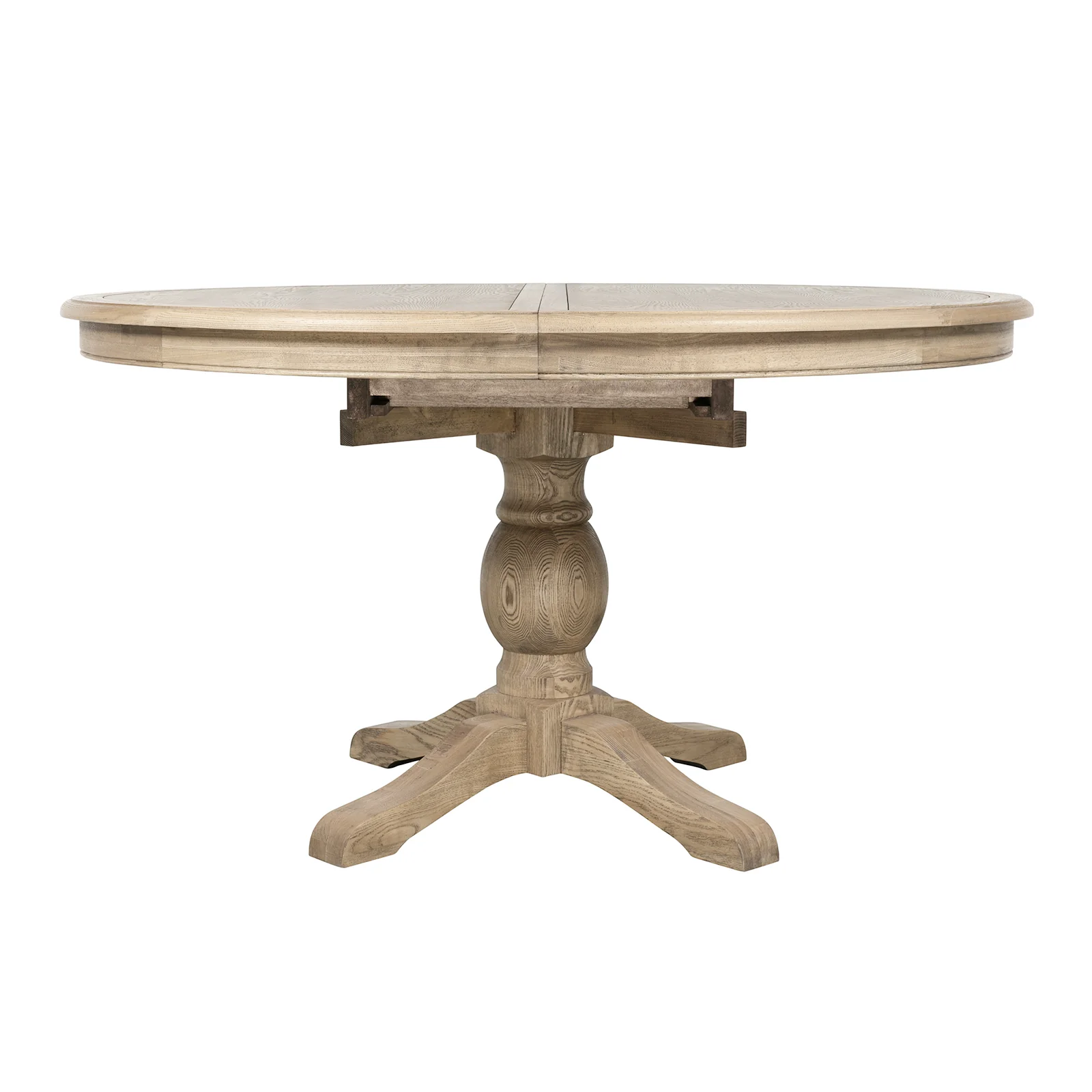 French Provincial Farmhouse 140-180cm Pedestal Extendable Round Dining Table Elm wood - Image 6