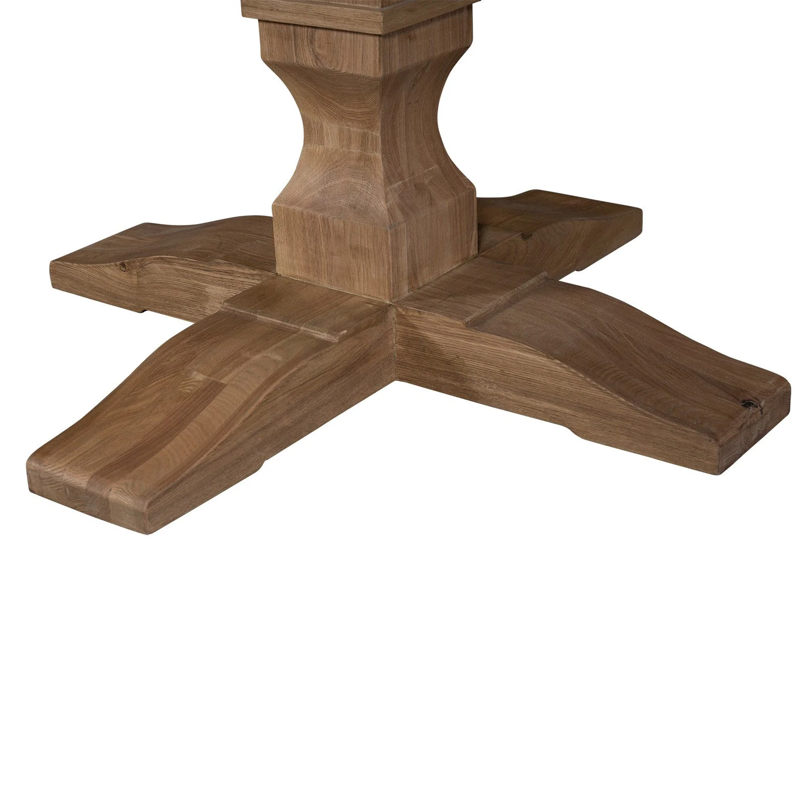 French Provincial Farmhouse Oak Extendable Round Pedestal Dining Table - Image 15