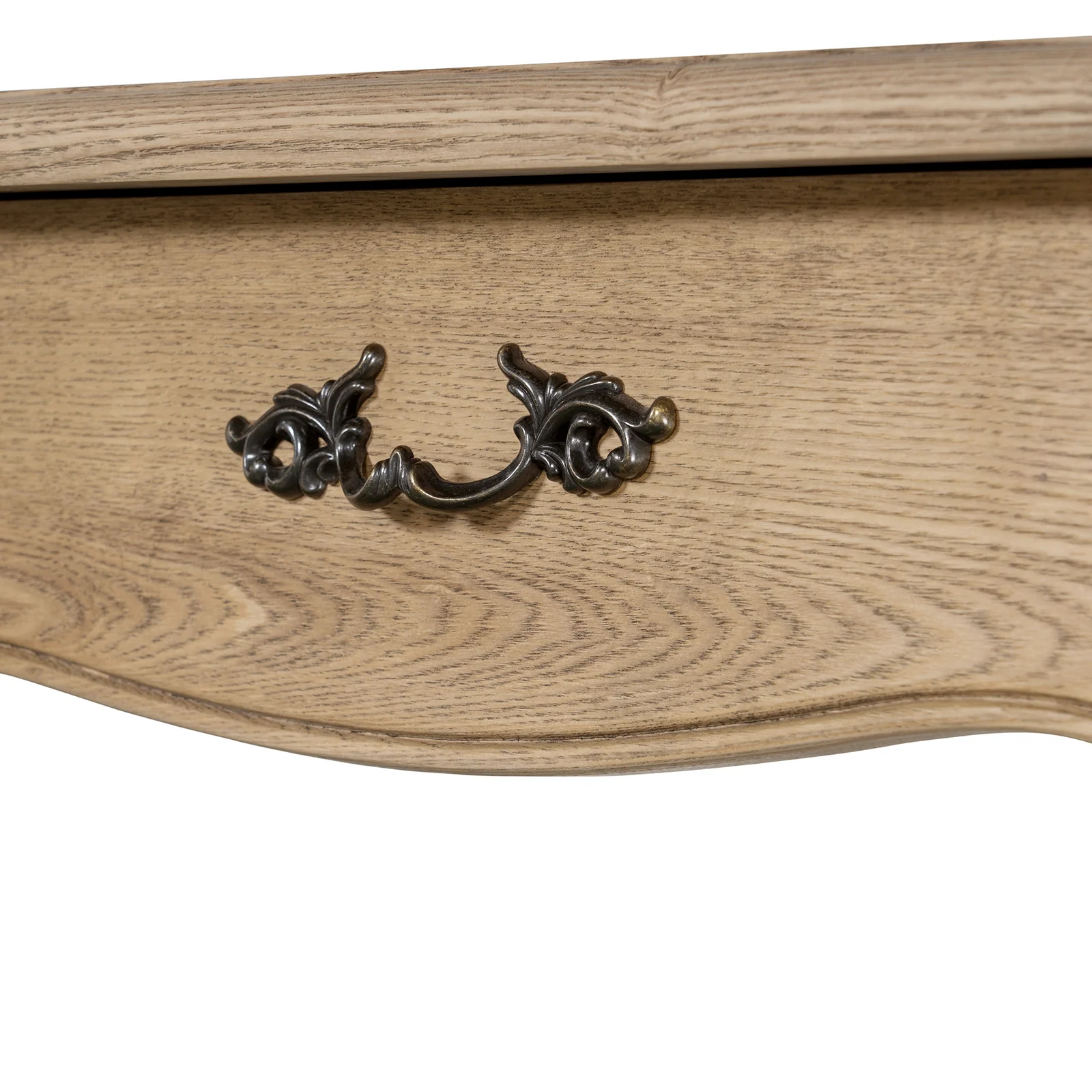 French Provincial Console Hall Table in Natural Oak - Image 11