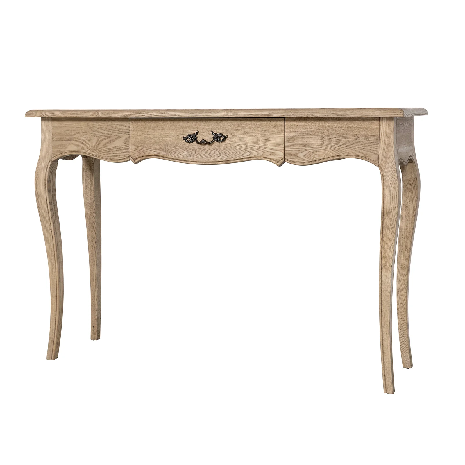 French Provincial Console Hall Table in Natural Oak - Image 3