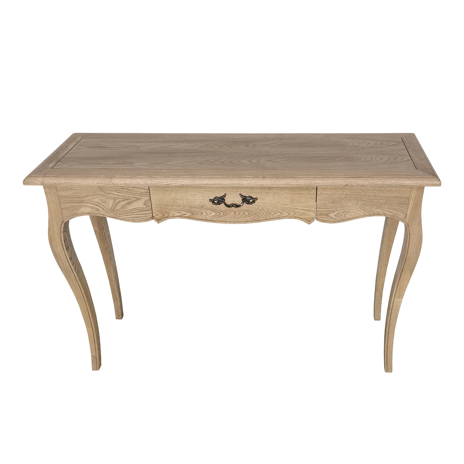 French Provincial Console Hall Table in Natural Oak - Image 6
