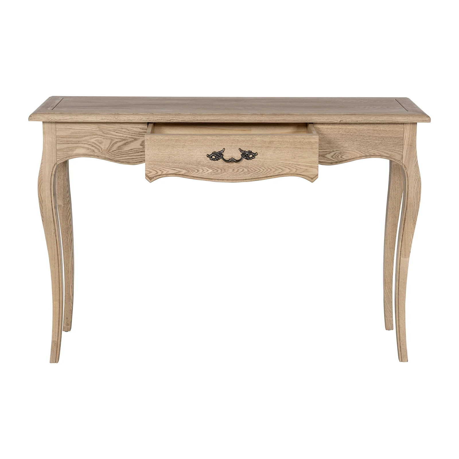 French Provincial Console Hall Table in Natural Oak - Image 7