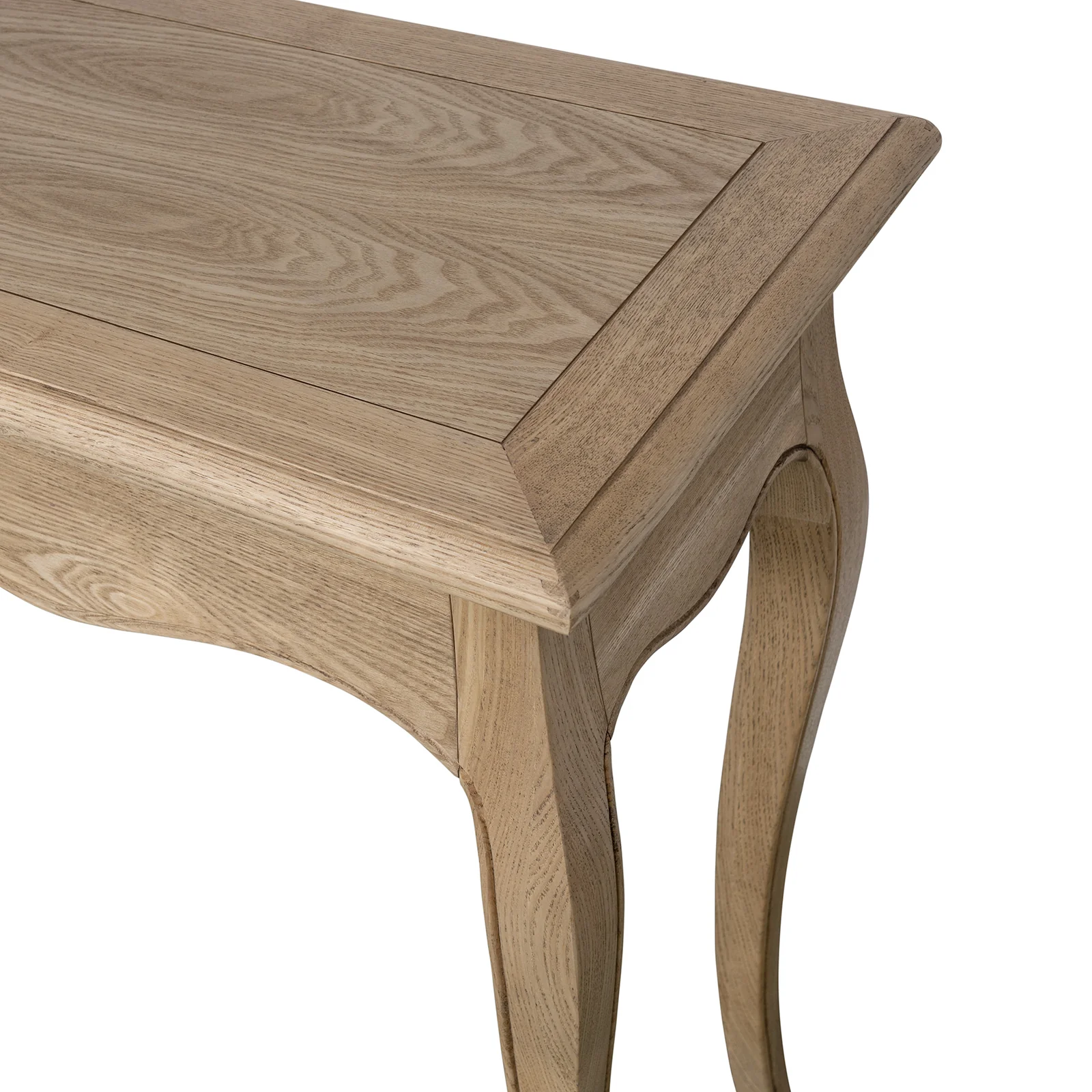 French Provincial Console Hall Table in Natural Oak - Image 8