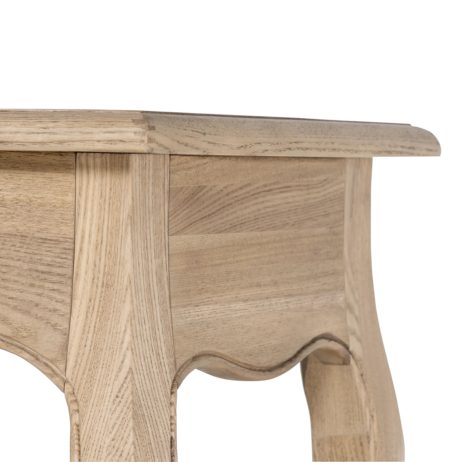 French Provincial Console Hall Table in Natural Oak - Image 9
