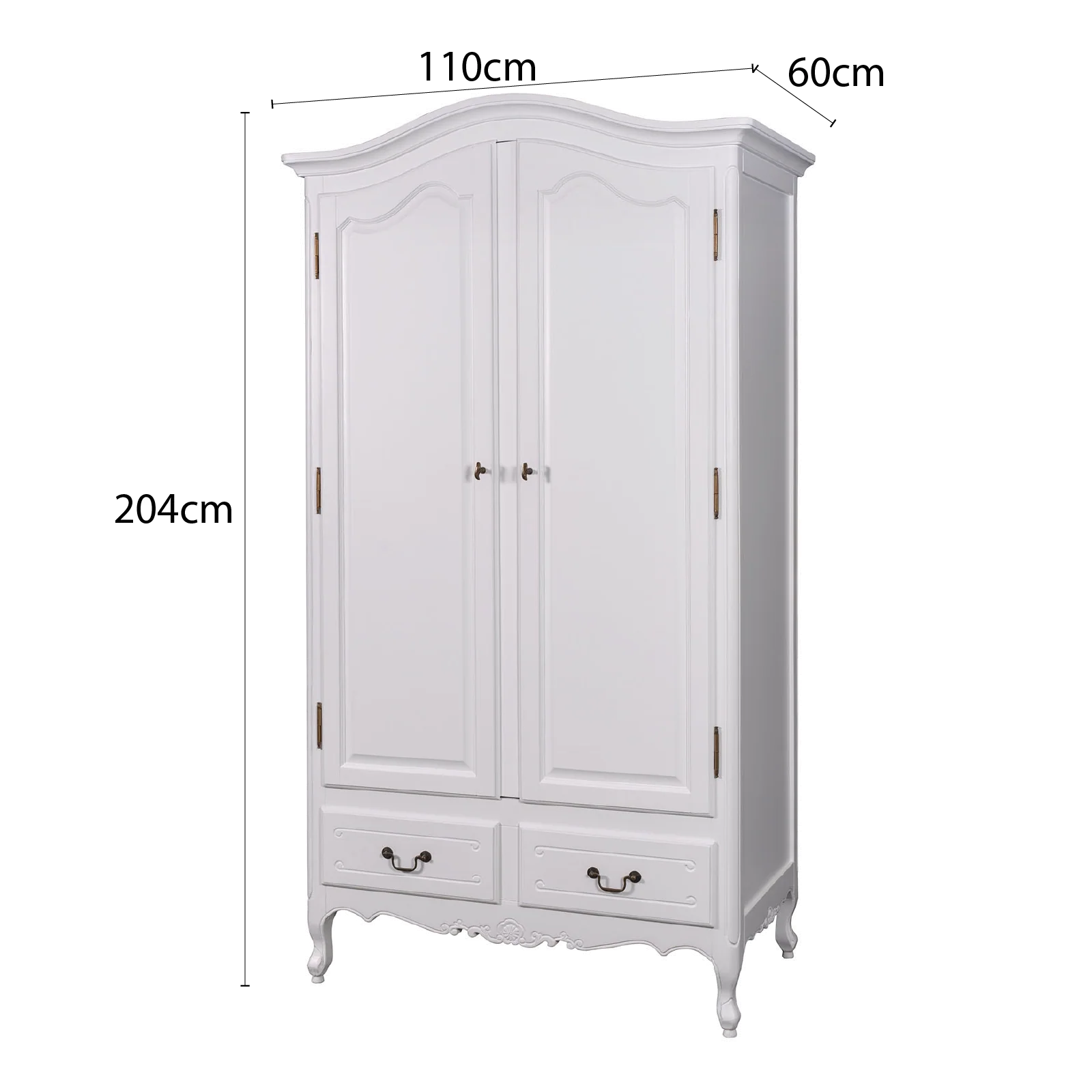 French Provincial Louis 2 Drawer Wardrobe - Image 16