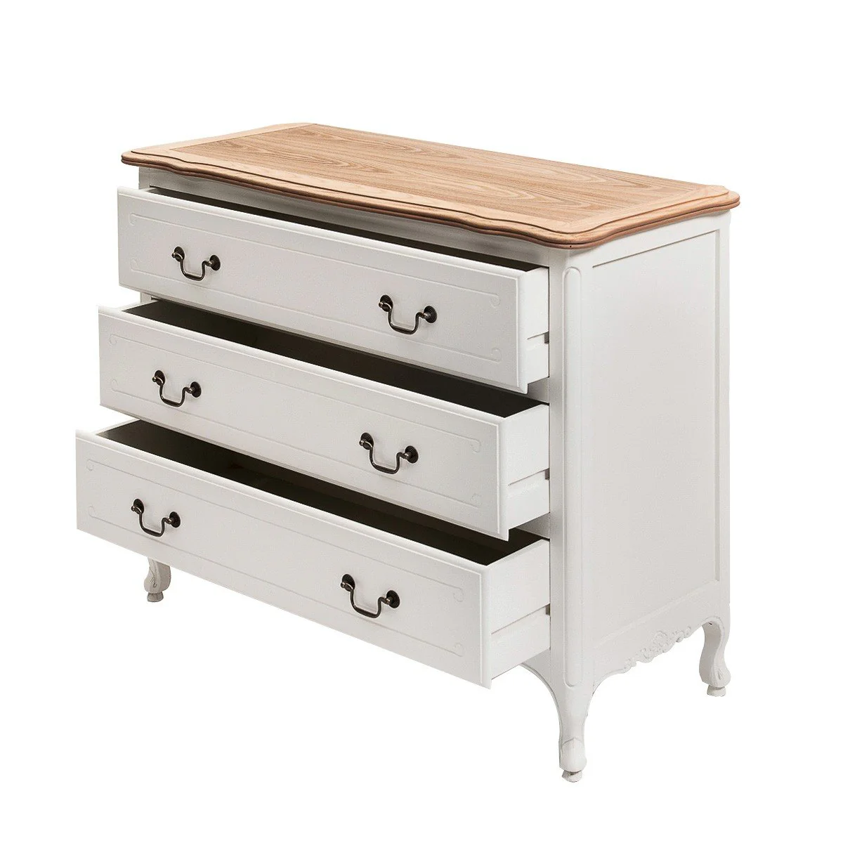 French Provincial Louis 3 Drawer Chest Cabinet - Image 6
