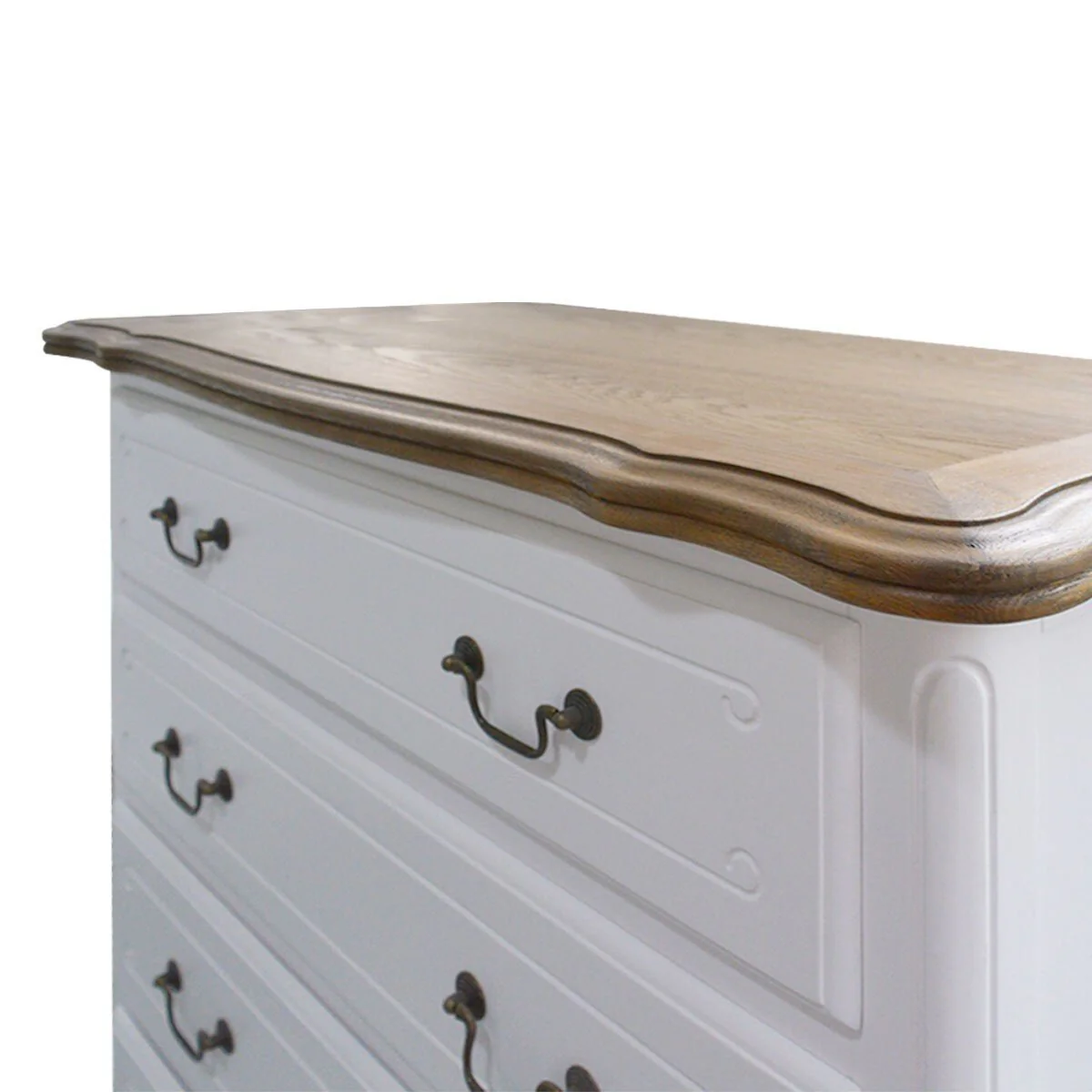 French Provincial Louis 5 Drawer Chest Tallboy Cabinet - Image 4