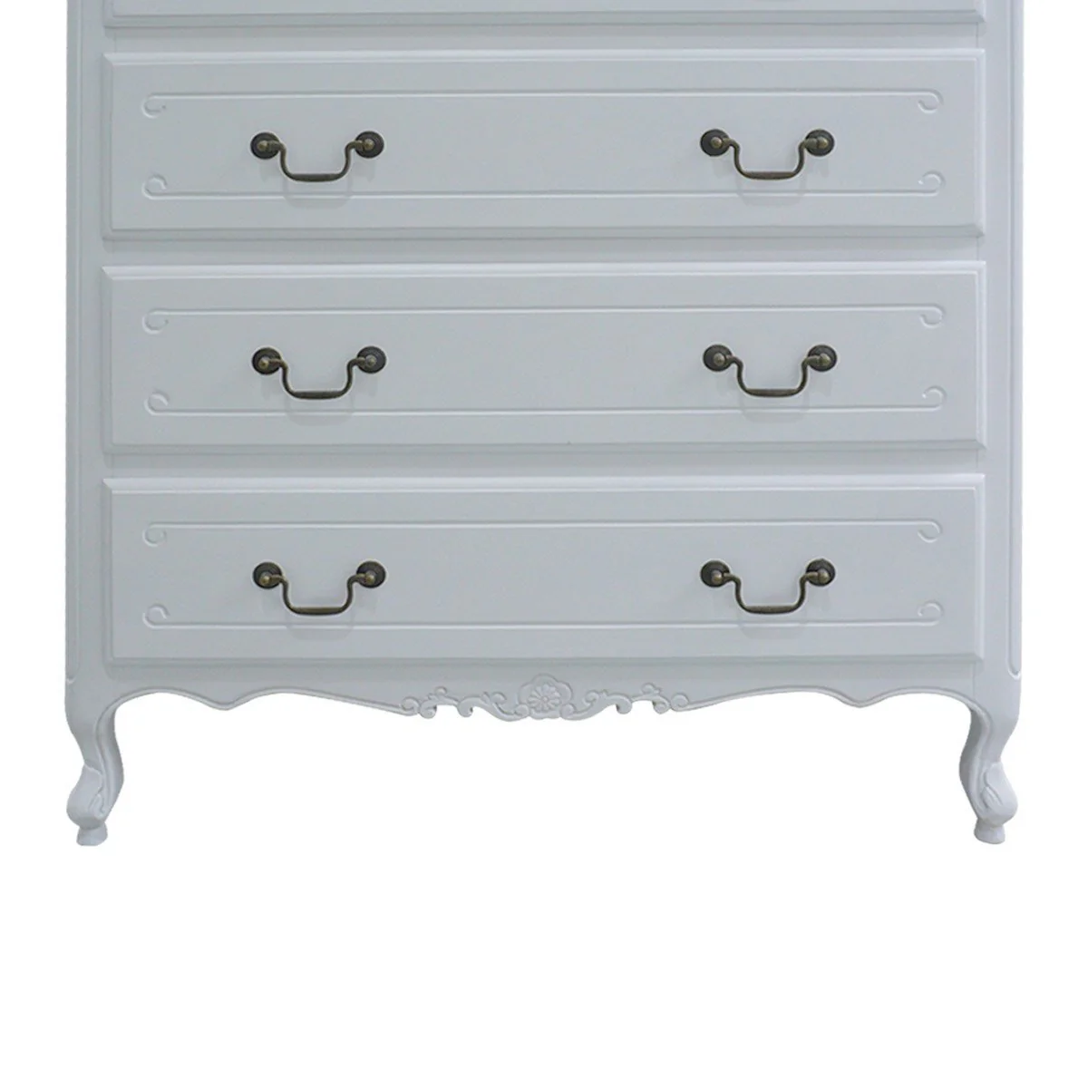 French Provincial Louis 5 Drawer Chest Tallboy Cabinet - Image 7